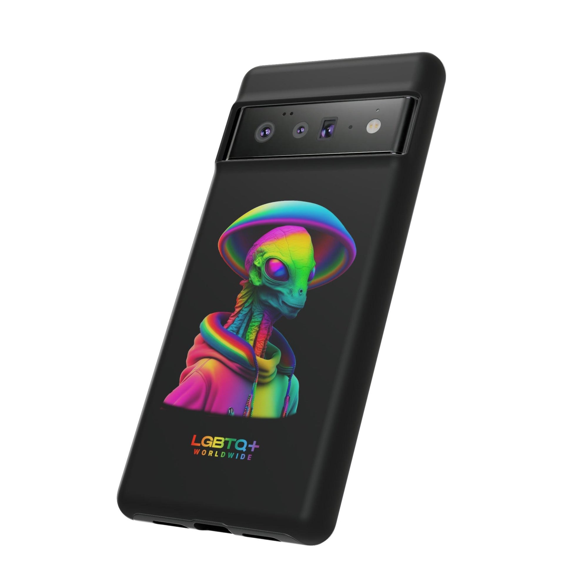 LGBTQWorldwide - ,,GLÜCKLICHES ALIEN" Doppelgehäuse Handyhülle Accessories, Glossy, iPhone Cases, Matte, Phone accessory, Phone Cases, Samsung Cases, tough, Valentine's Day Picks lgbtq Bekleidung Accessoires unisex Zubehör