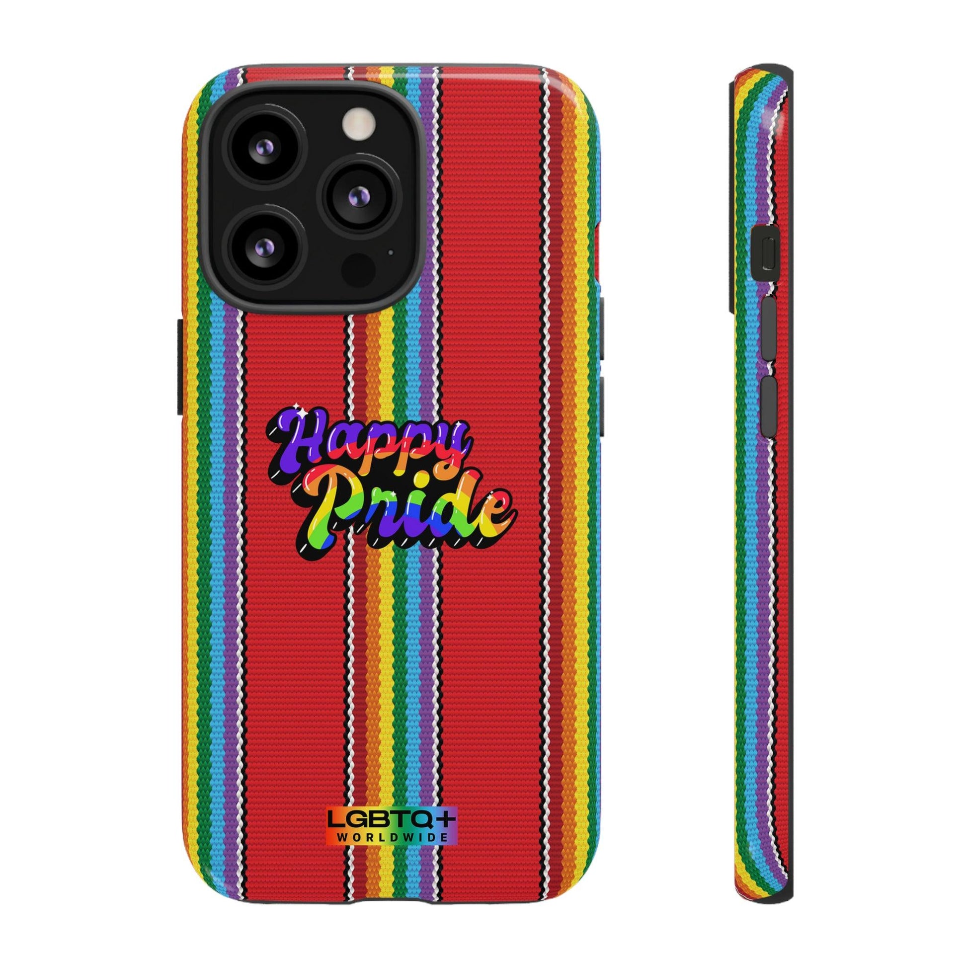 LGBTQWorldwide - ,,HAPPY PRIDE" Doppelgehäuse Handyhülle Accessories, Glossy, iPhone Cases, Matte, Phone accessory, Phone Cases, Samsung Cases, Thermo, Valentine's Day Picks lgbtq Bekleidung Accessoires unisex Zubehör