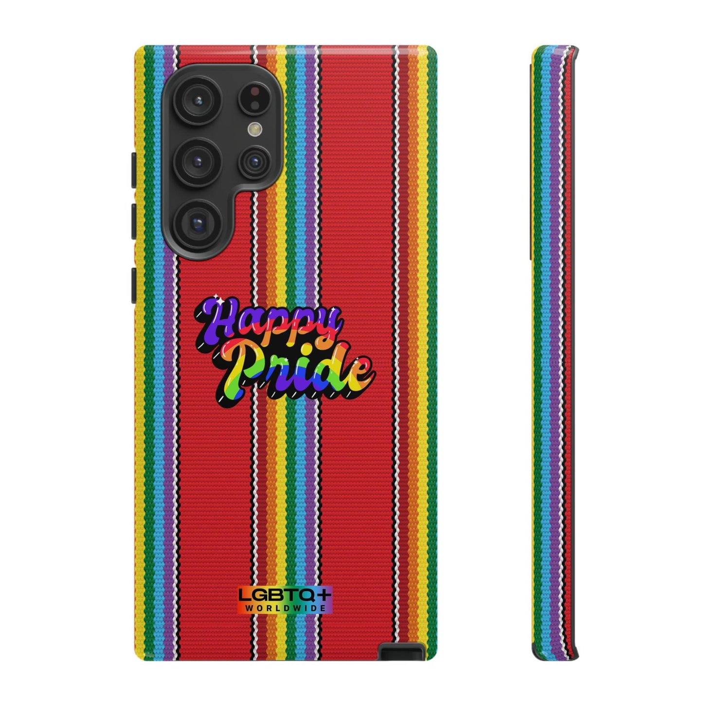 LGBTQWorldwide - ,,HAPPY PRIDE" Doppelgehäuse Handyhülle Accessories, Glossy, iPhone Cases, Matte, Phone accessory, Phone Cases, Samsung Cases, Thermo, Valentine's Day Picks lgbtq Bekleidung Accessoires unisex Zubehör