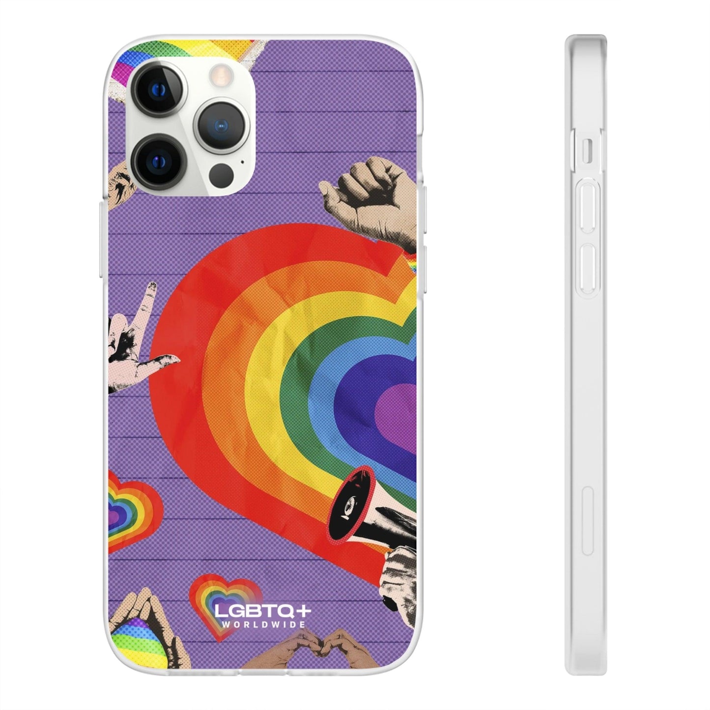 LGBTQWorldwide - ,,REGENBOGEN HERZ" Flexible Handyhülle Accessories, Case, iPhone, iPhone Cases, Phone accessory, Phone Cases, Samsung Cases, silikon, Valentine's Day promotion lgbtq Bekleidung Accessoires unisex Zubehör