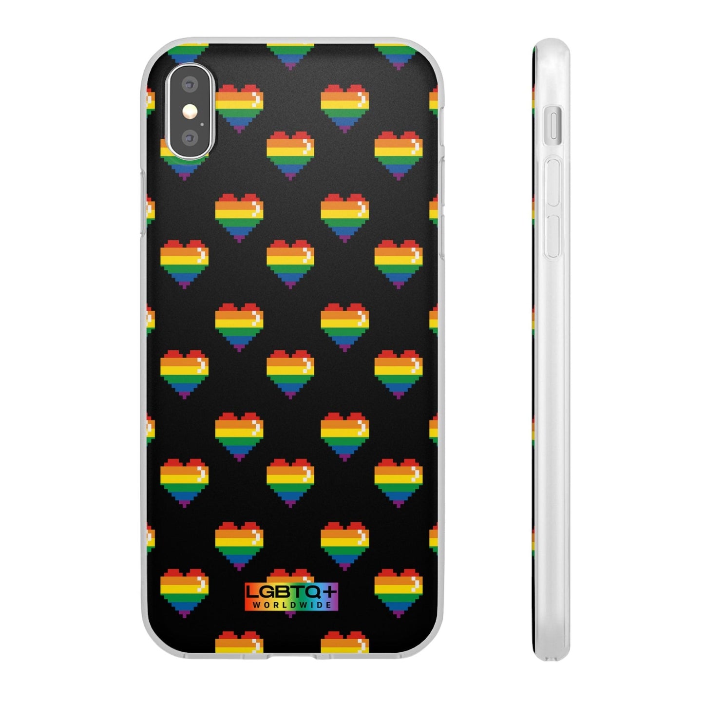 LGBTQWorldwide - ,,RETRO HERZ" Flexible Handyhülle Accessories, Case, iPhone, iPhone Cases, Phone accessory, Phone Cases, Samsung Cases, silikon, Valentine's Day promotion lgbtq Bekleidung Accessoires unisex Zubehör