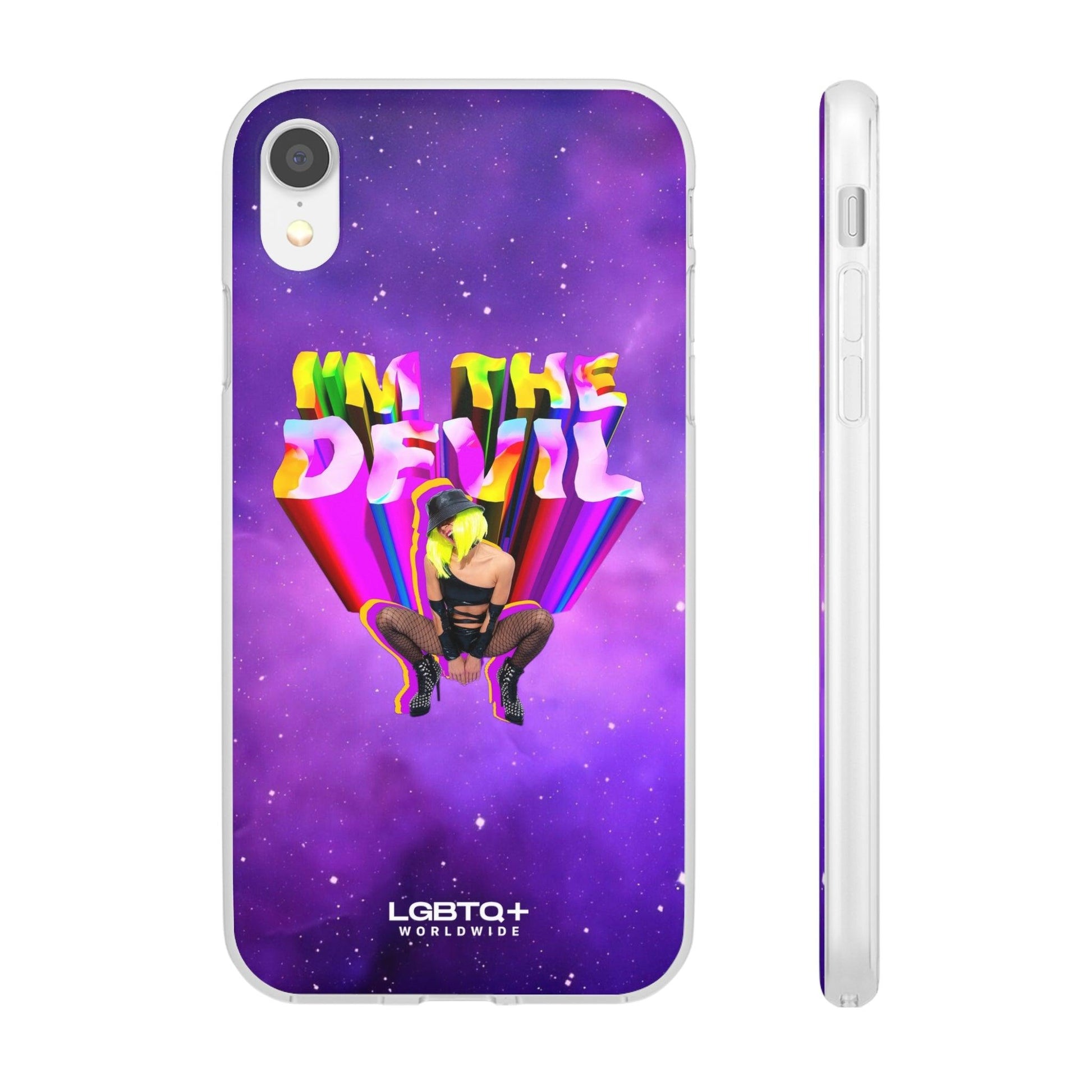 LGBTQWorldwide - ,,I AM THE DEVIL" Flexible Handyhülle Accessories, Case, iPhone, iPhone Cases, Phone accessory, Phone Cases, Samsung Cases, silikon, Valentine's Day promotion lgbtq Bekleidung Accessoires unisex Zubehör