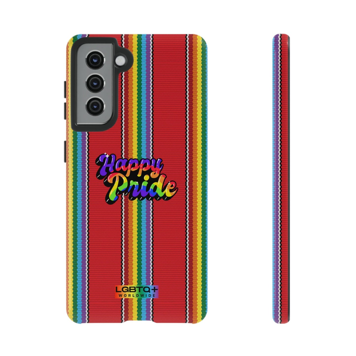 LGBTQWorldwide - ,,HAPPY PRIDE" Doppelgehäuse Handyhülle Accessories, Glossy, iPhone Cases, Matte, Phone accessory, Phone Cases, Samsung Cases, Thermo, Valentine's Day Picks lgbtq Bekleidung Accessoires unisex Zubehör