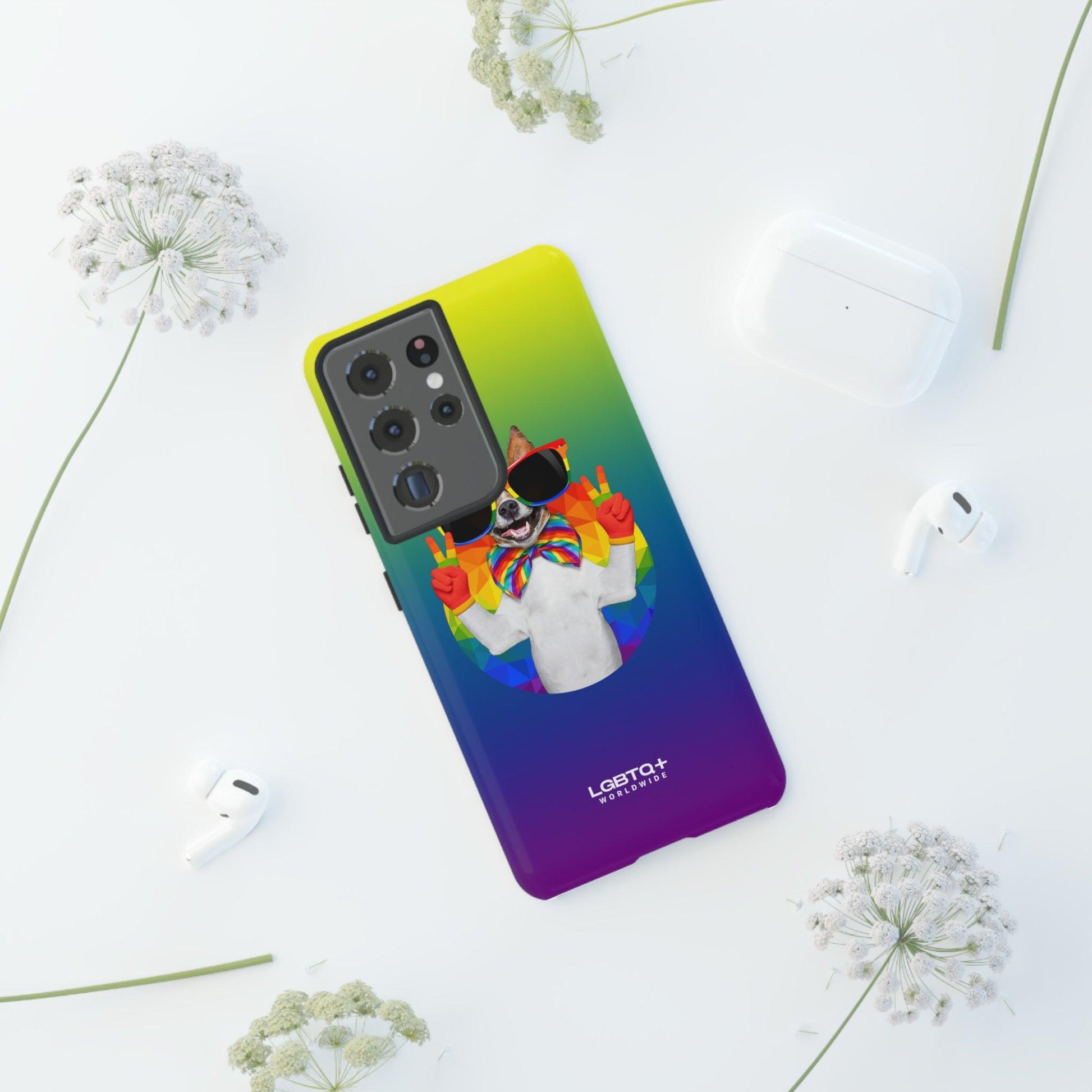 LGBTQWorldwide - ,,GLÜCKLICHER HUND" Doppelgehäuse Handyhülle Accessories, Glossy, iPhone Cases, Matte, Phone accessory, Phone Cases, Samsung Cases, Thermo, Valentine's Day Picks lgbtq Bekleidung Accessoires unisex Zubehör