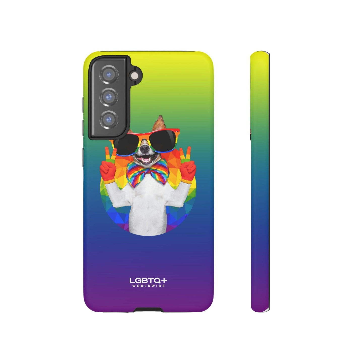 LGBTQWorldwide - ,,GLÜCKLICHER HUND" Doppelgehäuse Handyhülle Accessories, Glossy, iPhone Cases, Matte, Phone accessory, Phone Cases, Samsung Cases, Thermo, Valentine's Day Picks lgbtq Bekleidung Accessoires unisex Zubehör