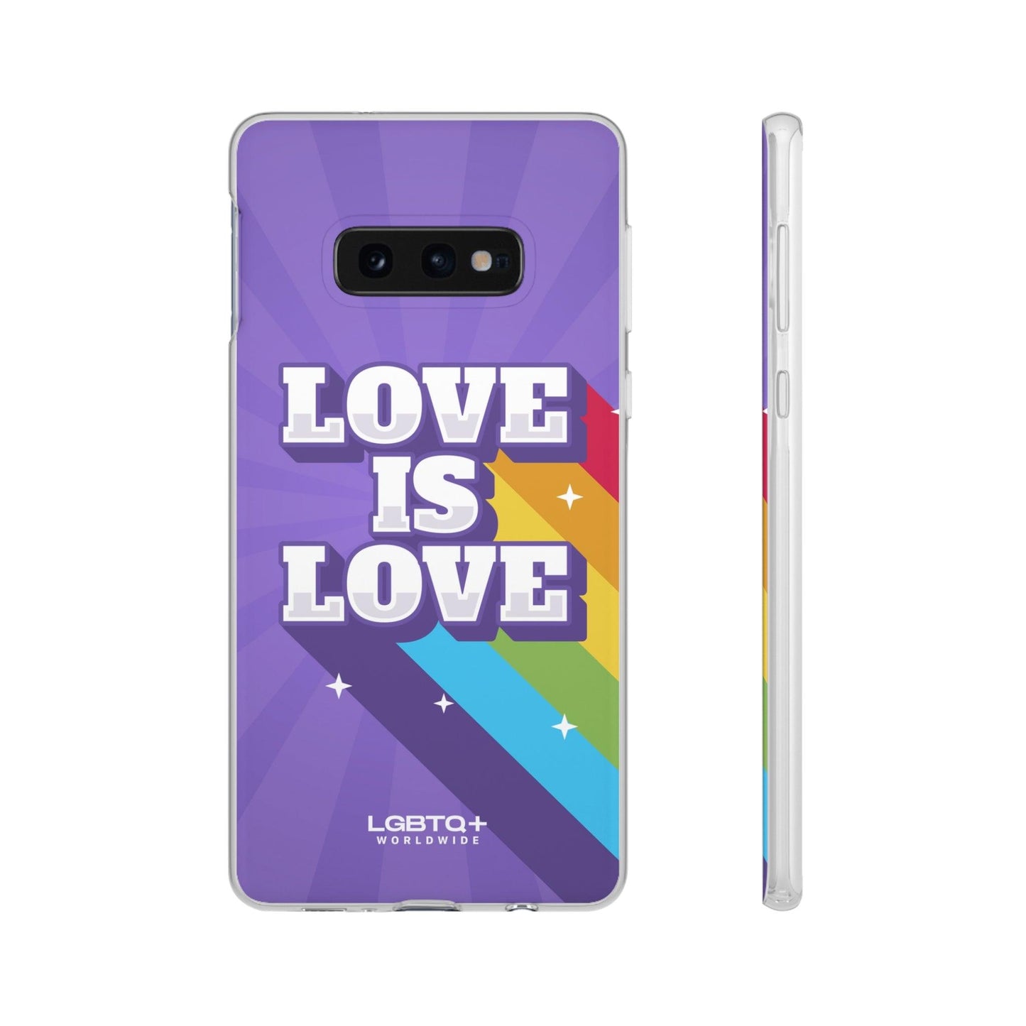 LGBTQWorldwide - ,,LOVE IS LOVE" Flexible Handyhülle Accessories, Case, iPhone, iPhone Cases, Phone accessory, Phone Cases, Samsung Cases, silikon, Valentine's Day promotion lgbtq Bekleidung Accessoires unisex Zubehör