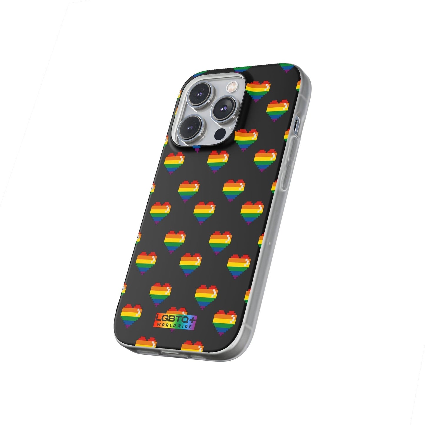 LGBTQWorldwide - ,,RETRO HERZ" Flexible Handyhülle Accessories, Case, iPhone, iPhone Cases, Phone accessory, Phone Cases, Samsung Cases, silikon, Valentine's Day promotion lgbtq Bekleidung Accessoires unisex Zubehör