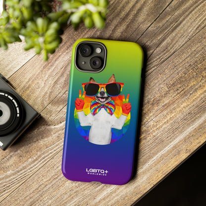 LGBTQWorldwide - ,,GLÜCKLICHER HUND" Doppelgehäuse Handyhülle Accessories, Glossy, iPhone Cases, Matte, Phone accessory, Phone Cases, Samsung Cases, Thermo, Valentine's Day Picks lgbtq Bekleidung Accessoires unisex Zubehör