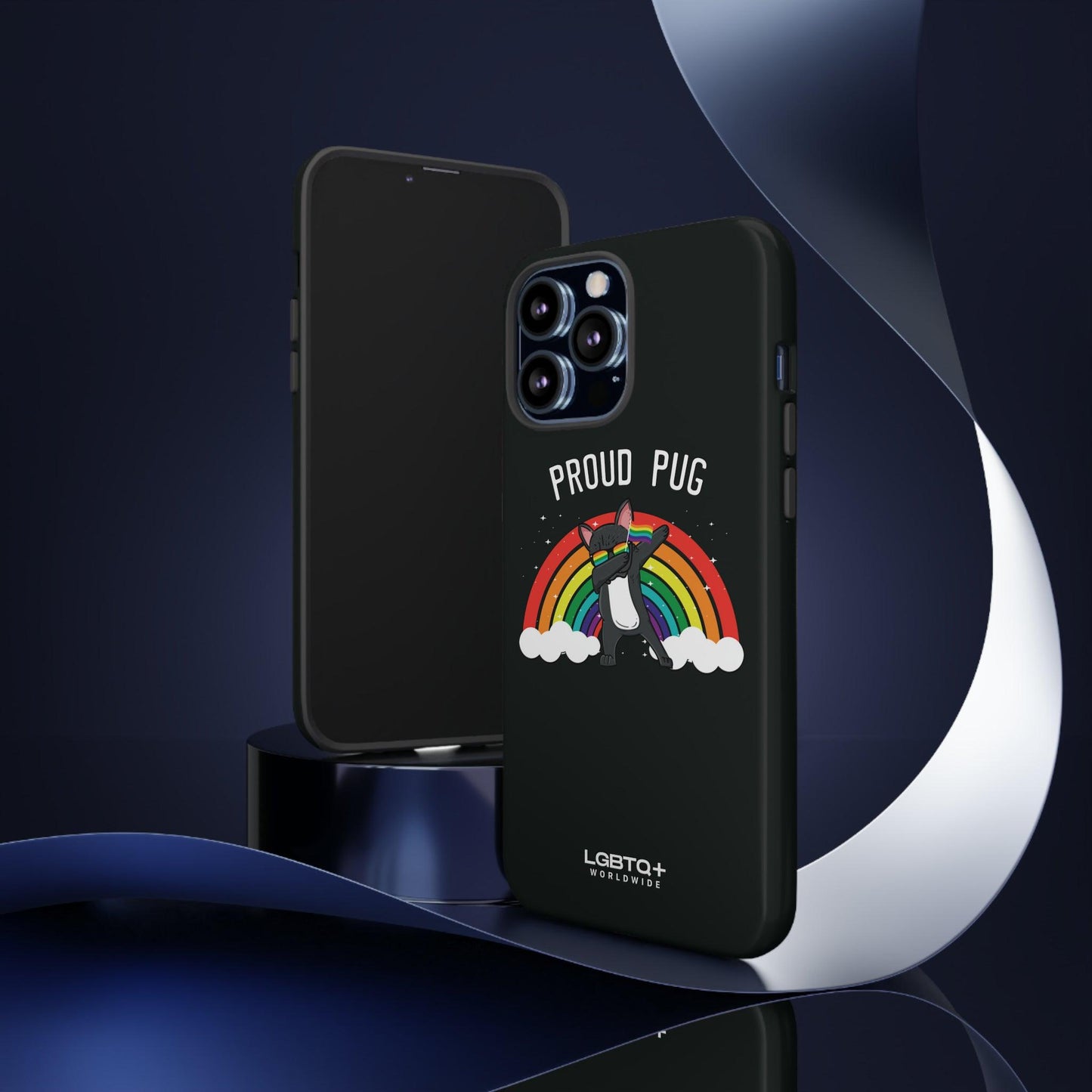 LGBTQWorldwide - ,,PROUD PUG" Doppelgehäuse Handyhülle Accessories, Glossy, iPhone Cases, Matte, Phone accessory, Phone Cases, Samsung Cases, Thermo, Valentine's Day Picks lgbtq Bekleidung Accessoires unisex Zubehör