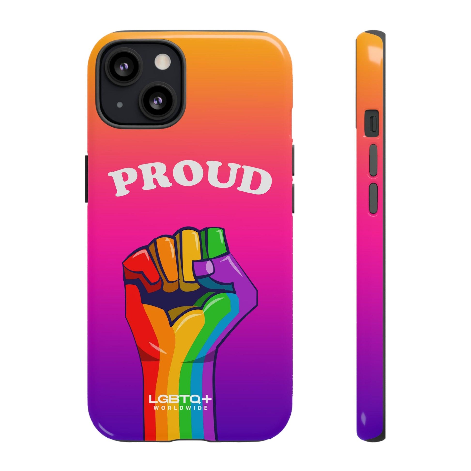 LGBTQWorldwide - ,,GLÜCKLICH" Doppelgehäuse Handyhülle Accessories, Glossy, iPhone Cases, Matte, Phone accessory, Phone Cases, Samsung Cases, Thermo, Valentine's Day Picks lgbtq Bekleidung Accessoires unisex Zubehör