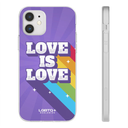 LGBTQWorldwide - ,,LOVE IS LOVE" Flexible Handyhülle Accessories, Case, iPhone, iPhone Cases, Phone accessory, Phone Cases, Samsung Cases, silikon, Valentine's Day promotion lgbtq Bekleidung Accessoires unisex Zubehör