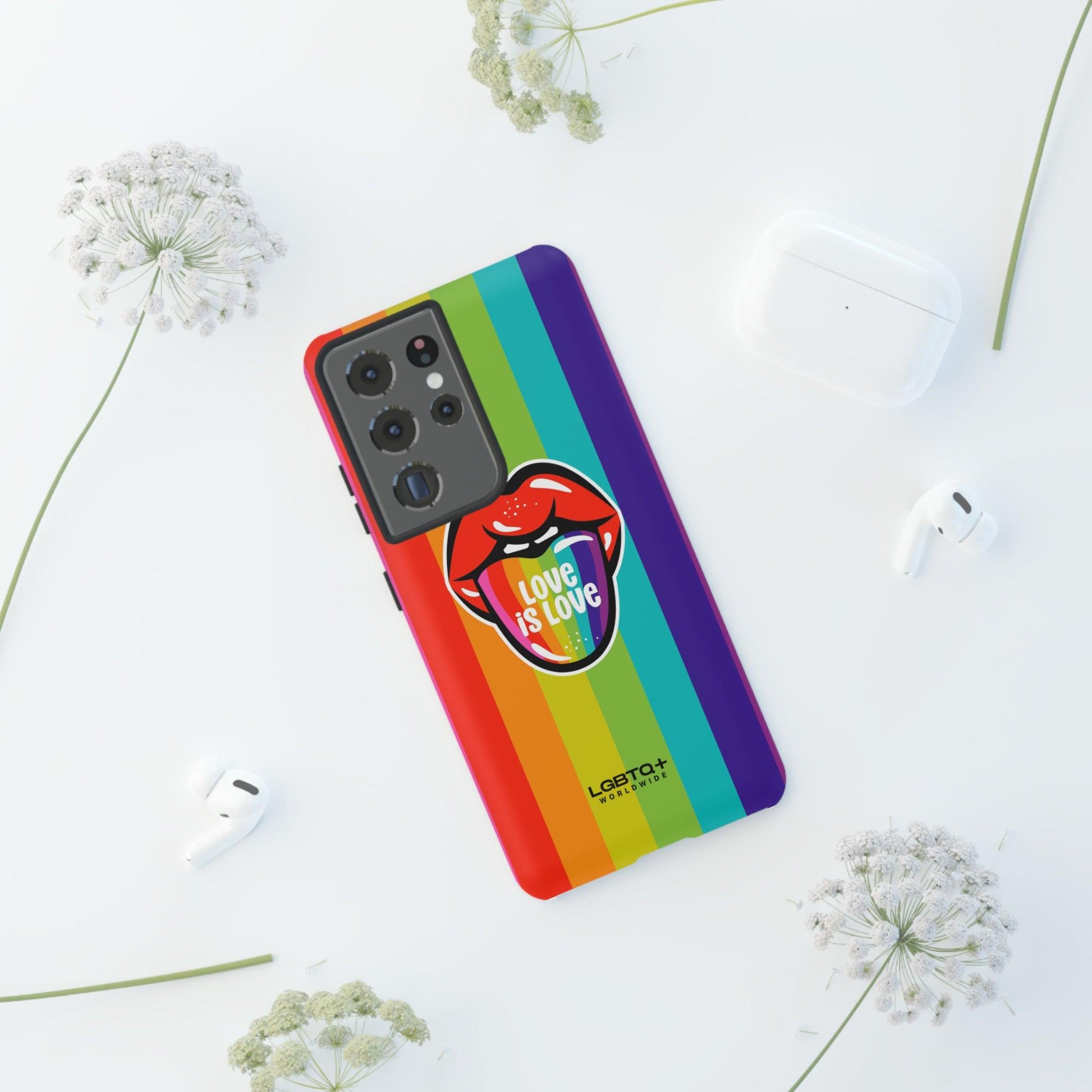 LGBTQWorldwide - ,,LIEBES ZUNGE" Doppelgehäuse Handyhülle Accessories, Glossy, iPhone Cases, Matte, Phone accessory, Phone Cases, Samsung Cases, Thermo, Valentine's Day Picks lgbtq Bekleidung Accessoires unisex Zubehör