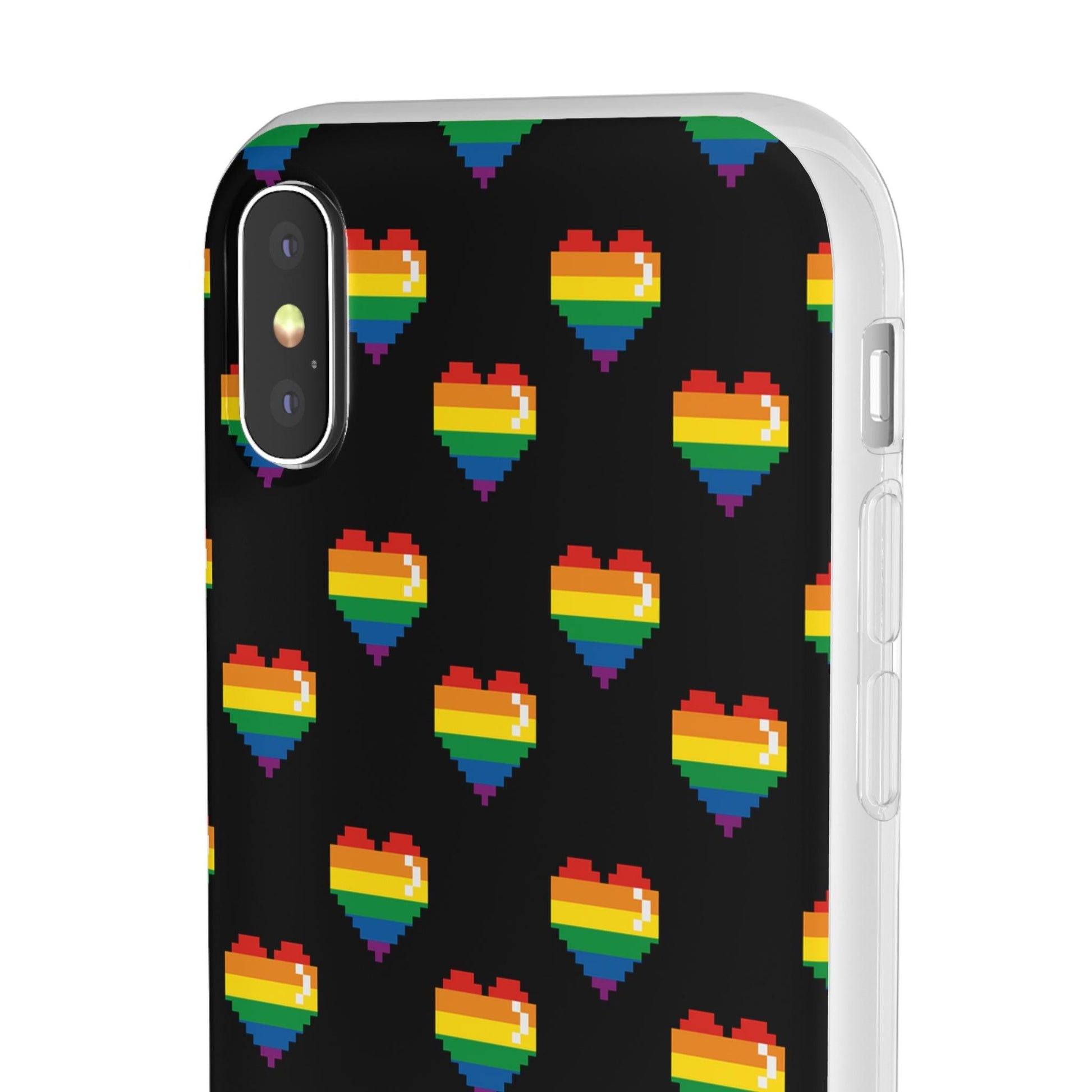 LGBTQWorldwide - ,,RETRO HERZ" Flexible Handyhülle Accessories, Case, iPhone, iPhone Cases, Phone accessory, Phone Cases, Samsung Cases, silikon, Valentine's Day promotion lgbtq Bekleidung Accessoires unisex Zubehör