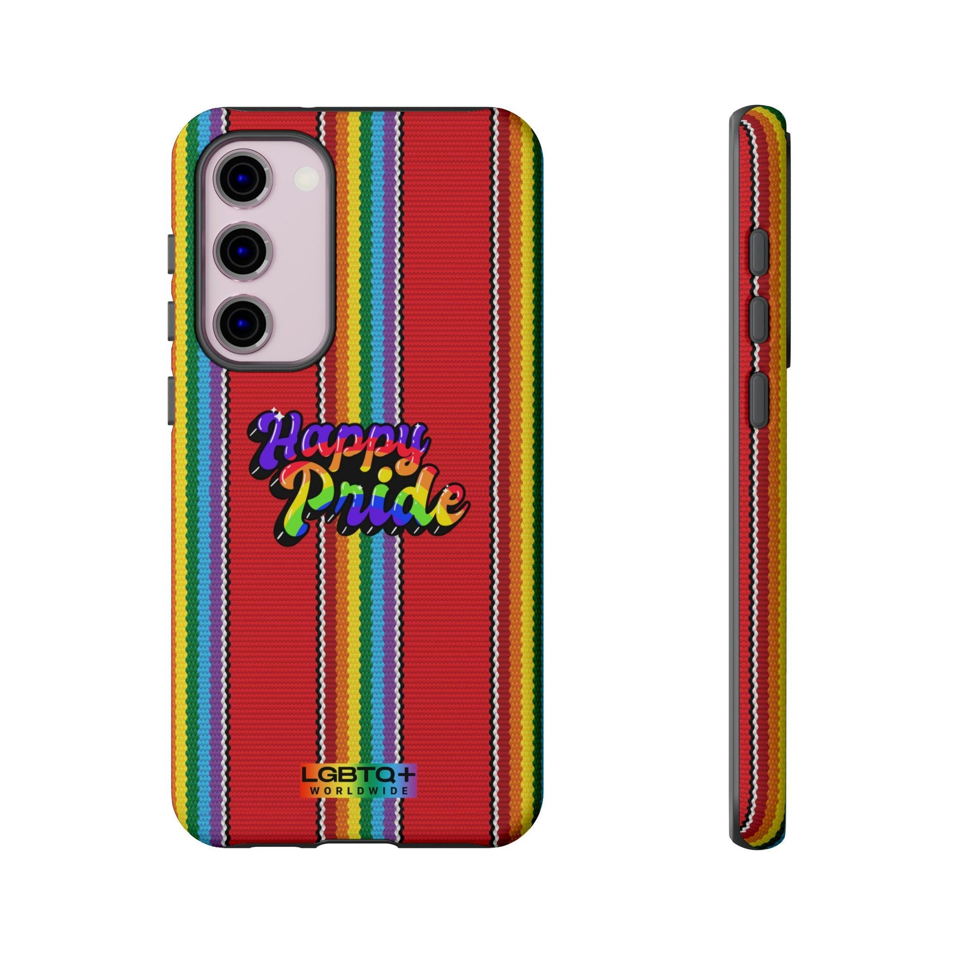 LGBTQWorldwide - ,,HAPPY PRIDE" Doppelgehäuse Handyhülle Accessories, Glossy, iPhone Cases, Matte, Phone accessory, Phone Cases, Samsung Cases, Thermo, Valentine's Day Picks lgbtq Bekleidung Accessoires unisex Zubehör