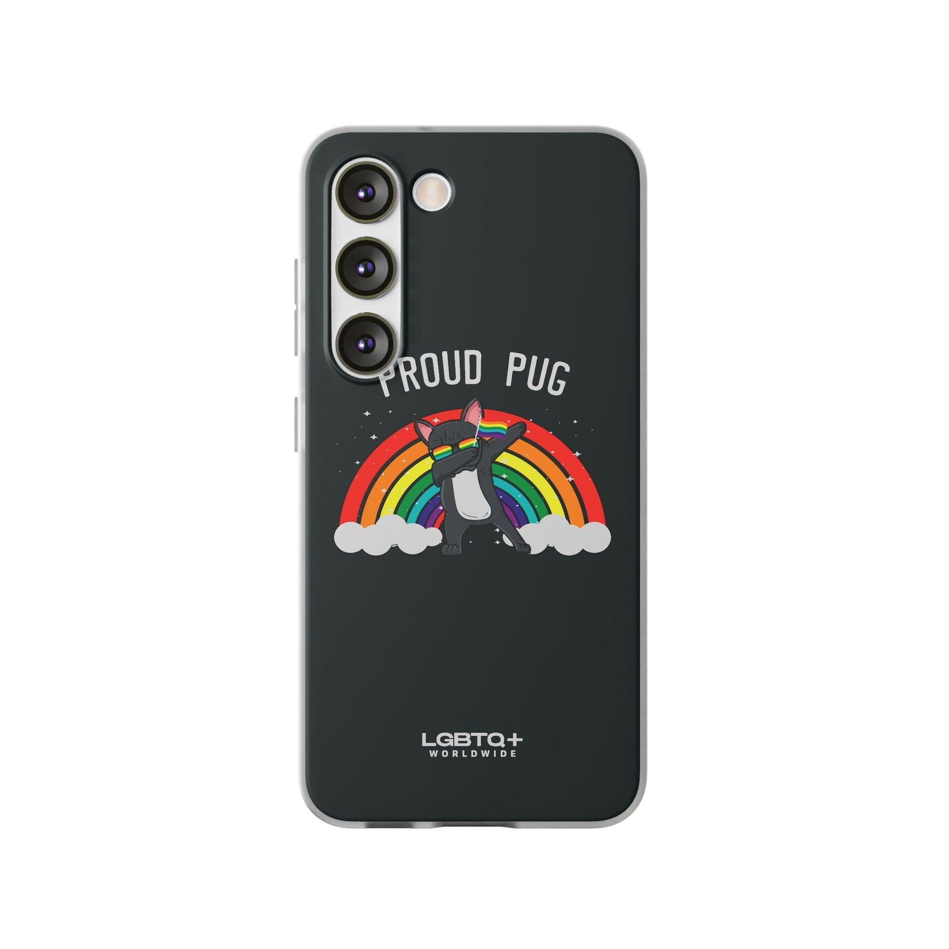 LGBTQWorldwide - ,,PROUD PUG" Flexible Handyhülle Accessories, Case, iPhone, iPhone Cases, Phone accessory, Phone Cases, Samsung Cases, silikon, Valentine's Day promotion lgbtq Bekleidung Accessoires unisex Zubehör