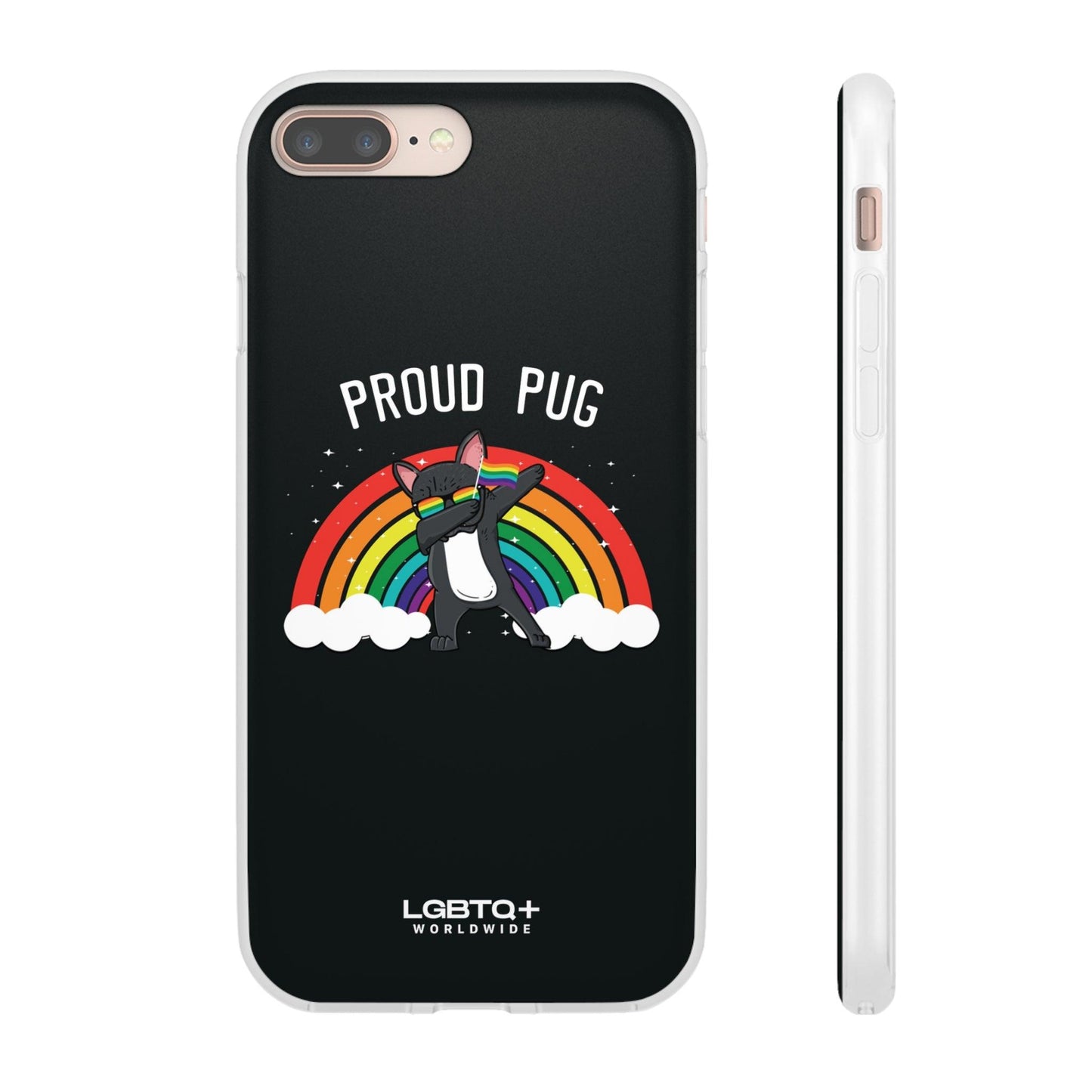 LGBTQWorldwide - ,,PROUD PUG" Flexible Handyhülle Accessories, Case, iPhone, iPhone Cases, Phone accessory, Phone Cases, Samsung Cases, silikon, Valentine's Day promotion lgbtq Bekleidung Accessoires unisex Zubehör