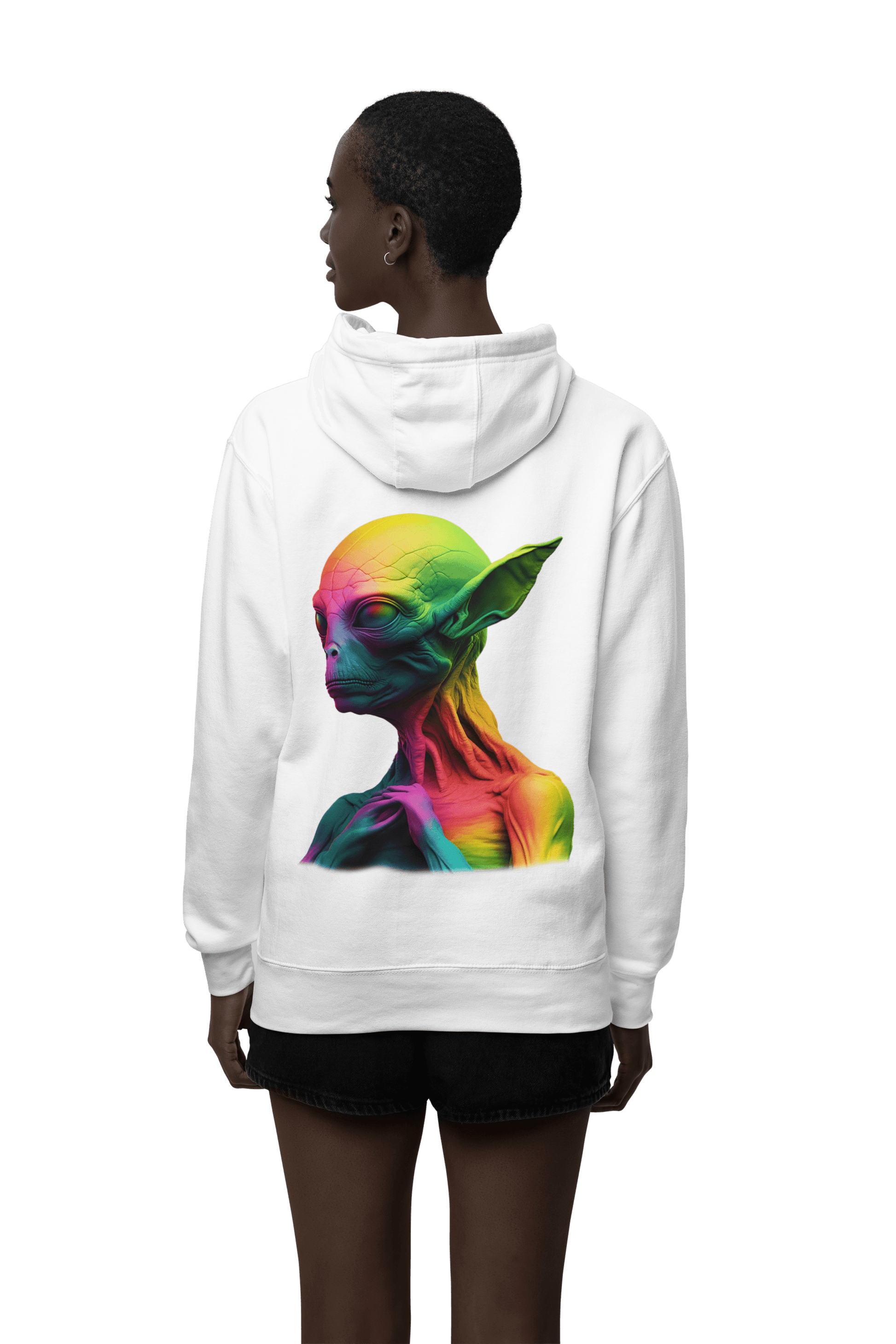 LGBTQWorldwide - ,,GLÜCKLICHES ALIEN" ai, DTG, Eco-friendly, Hoodies, Men's Clothing, Recycled, Unisex, Vegan, Women's Clothing lgbtq Bekleidung Accessoires unisex Zubehör