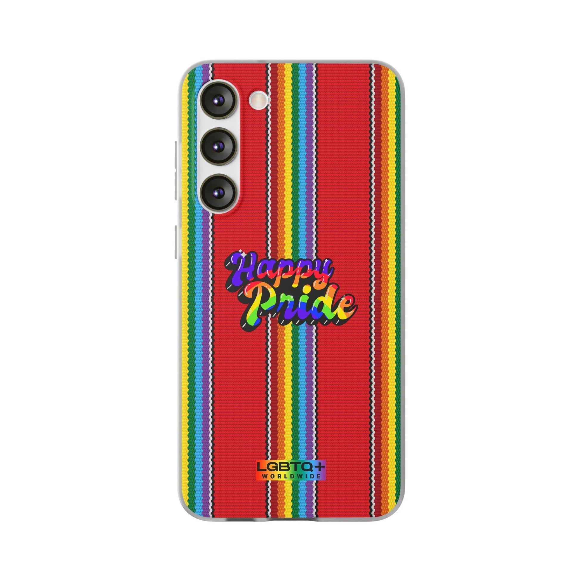 LGBTQWorldwide - ,,HAPPY PRIDE" Flexible Handyhülle Accessories, Case, iPhone, iPhone Cases, Phone accessory, Phone Cases, Samsung Cases, silikon, Valentine's Day promotion lgbtq Bekleidung Accessoires unisex Zubehör