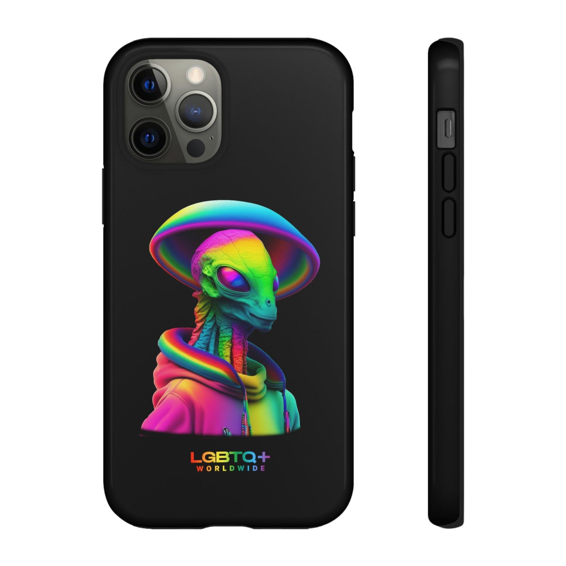 LGBTQWorldwide - ,,GLÜCKLICHES ALIEN" Doppelgehäuse Handyhülle Accessories, Glossy, iPhone Cases, Matte, Phone accessory, Phone Cases, Samsung Cases, tough, Valentine's Day Picks lgbtq Bekleidung Accessoires unisex Zubehör