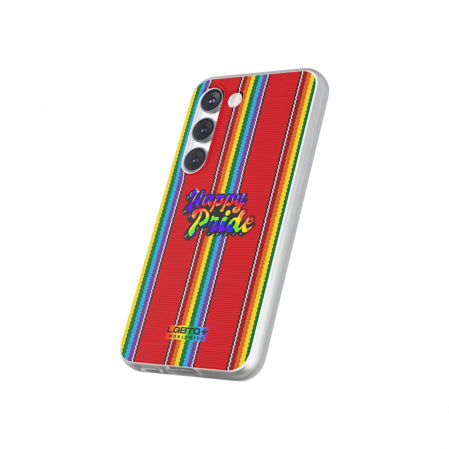 LGBTQWorldwide - ,,HAPPY PRIDE" Flexible Handyhülle Accessories, Case, iPhone, iPhone Cases, Phone accessory, Phone Cases, Samsung Cases, silikon, Valentine's Day promotion lgbtq Bekleidung Accessoires unisex Zubehör