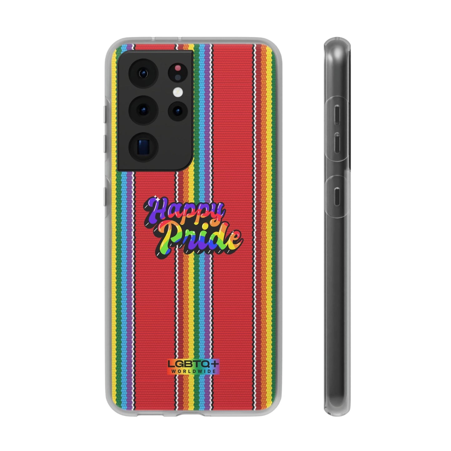 LGBTQWorldwide - ,,HAPPY PRIDE" Flexible Handyhülle Accessories, Case, iPhone, iPhone Cases, Phone accessory, Phone Cases, Samsung Cases, silikon, Valentine's Day promotion lgbtq Bekleidung Accessoires unisex Zubehör