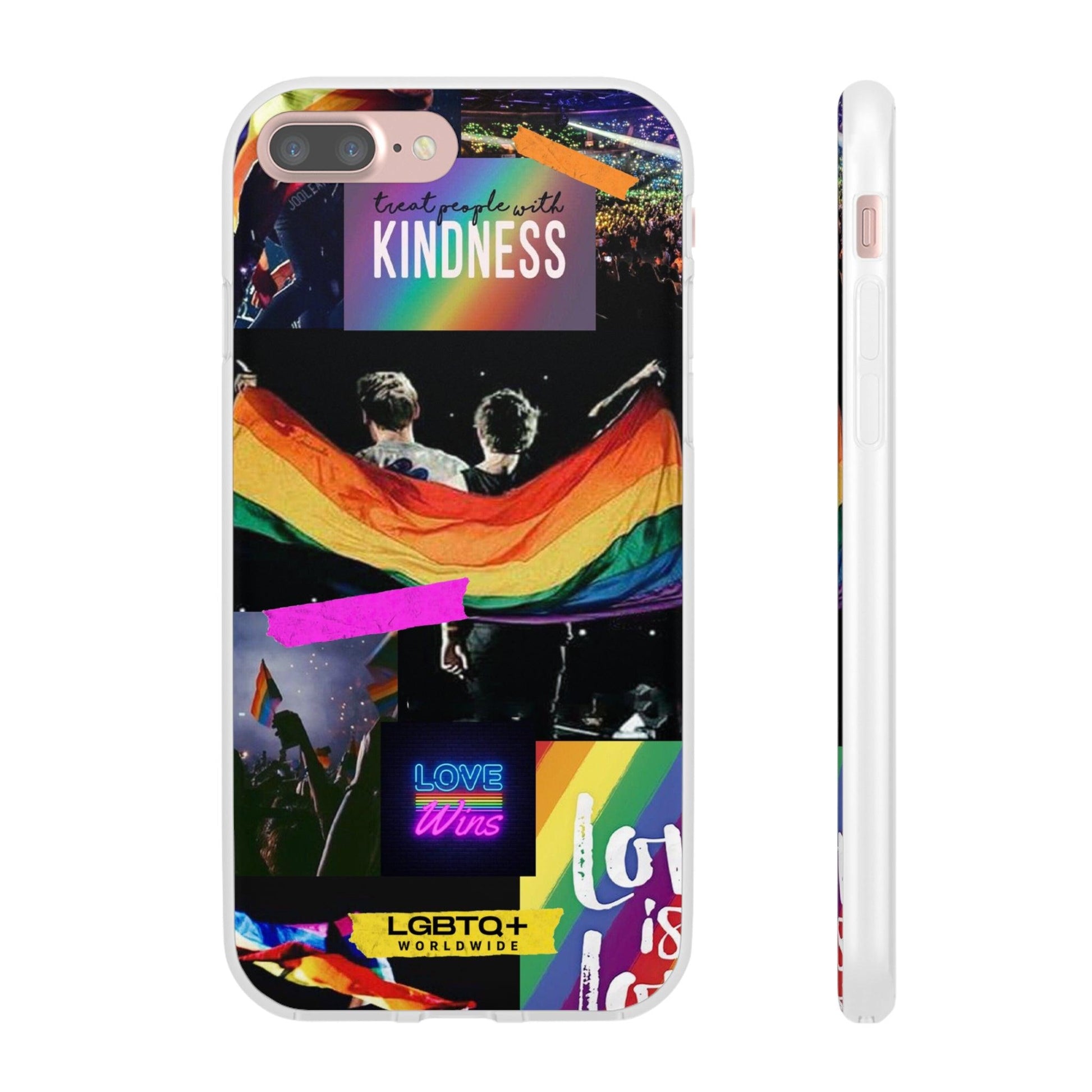 LGBTQWorldwide - ,,KINDNESS" Flexible Handyhülle Accessories, Case, iPhone, iPhone Cases, Phone accessory, Phone Cases, Samsung Cases, silikon, Valentine's Day promotion lgbtq Bekleidung Accessoires unisex Zubehör