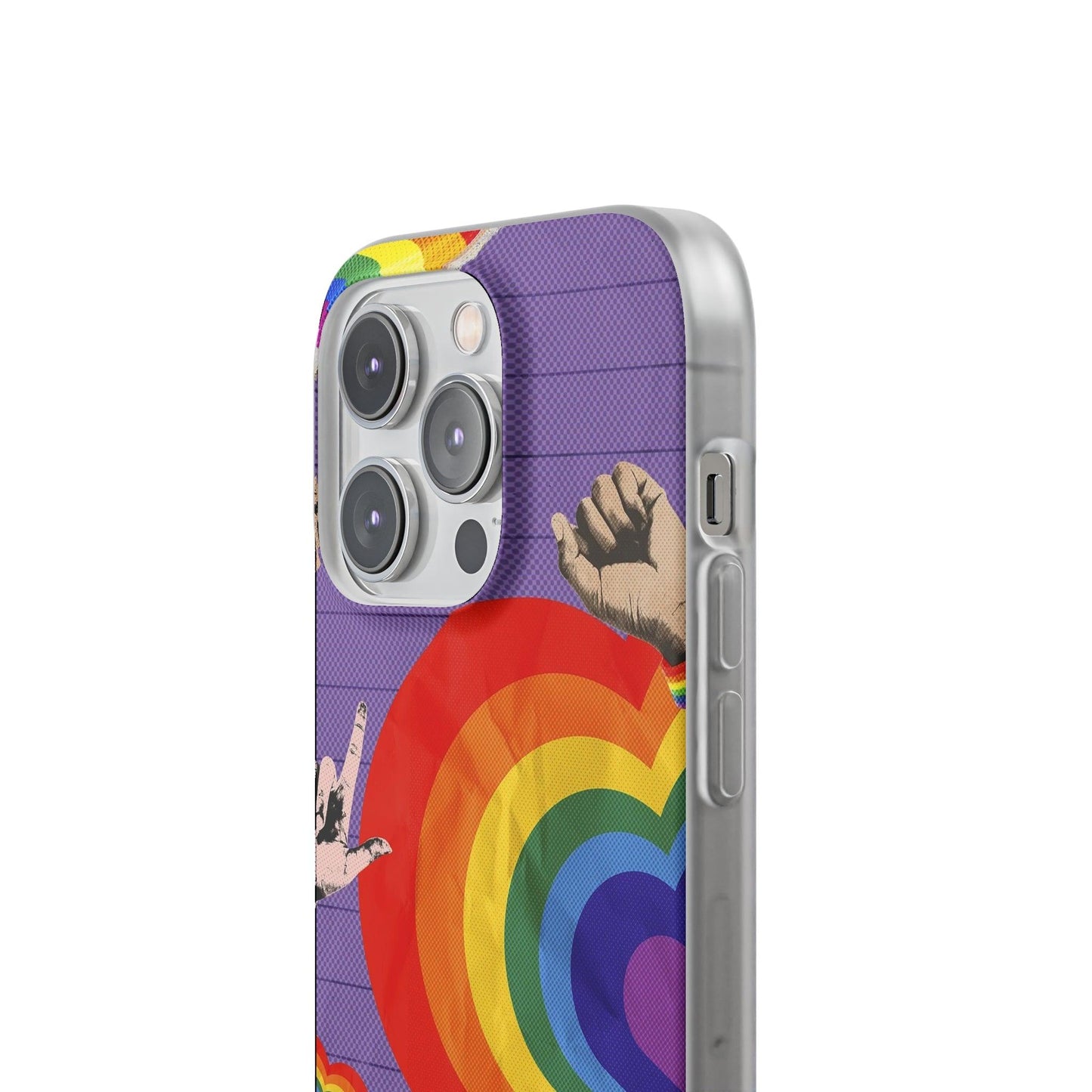 LGBTQWorldwide - ,,REGENBOGEN HERZ" Flexible Handyhülle Accessories, Case, iPhone, iPhone Cases, Phone accessory, Phone Cases, Samsung Cases, silikon, Valentine's Day promotion lgbtq Bekleidung Accessoires unisex Zubehör