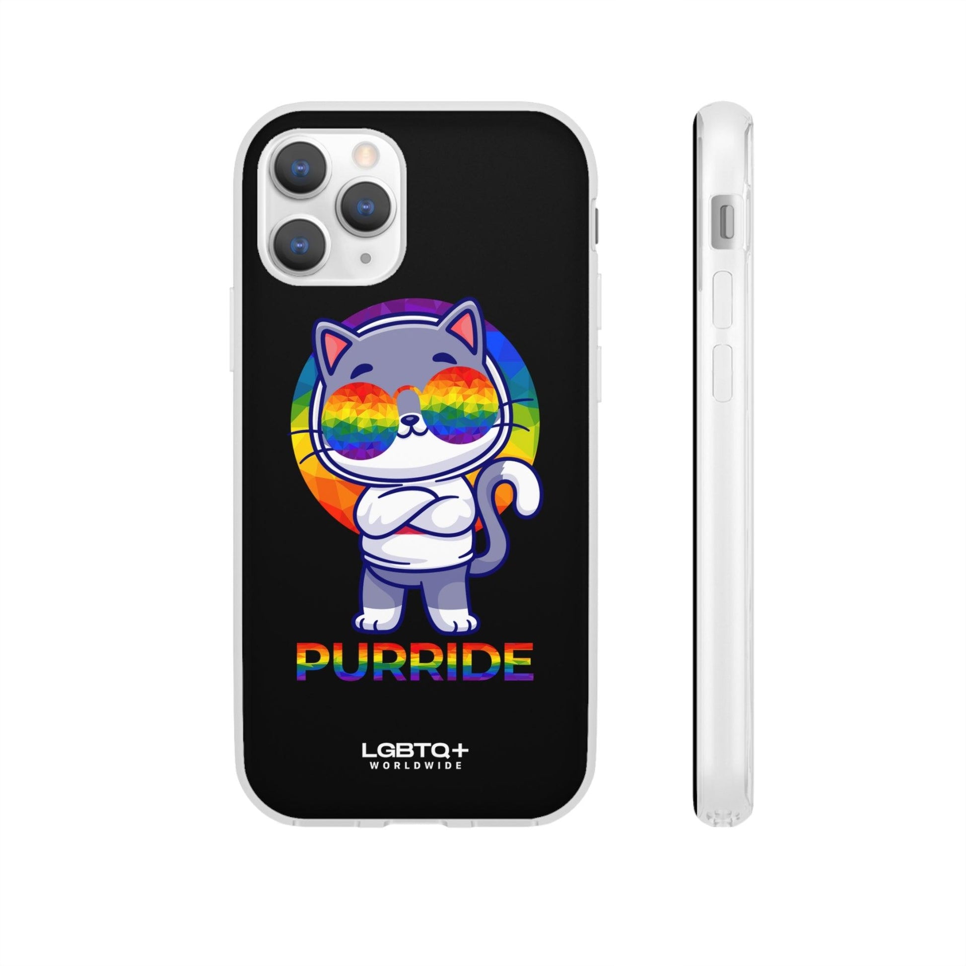 LGBTQWorldwide - ,,PURRIDE" Flexible Handyhülle Accessories, Case, iPhone, iPhone Cases, Phone accessory, Phone Cases, Samsung Cases, silikon, Valentine's Day promotion lgbtq Bekleidung Accessoires unisex Zubehör