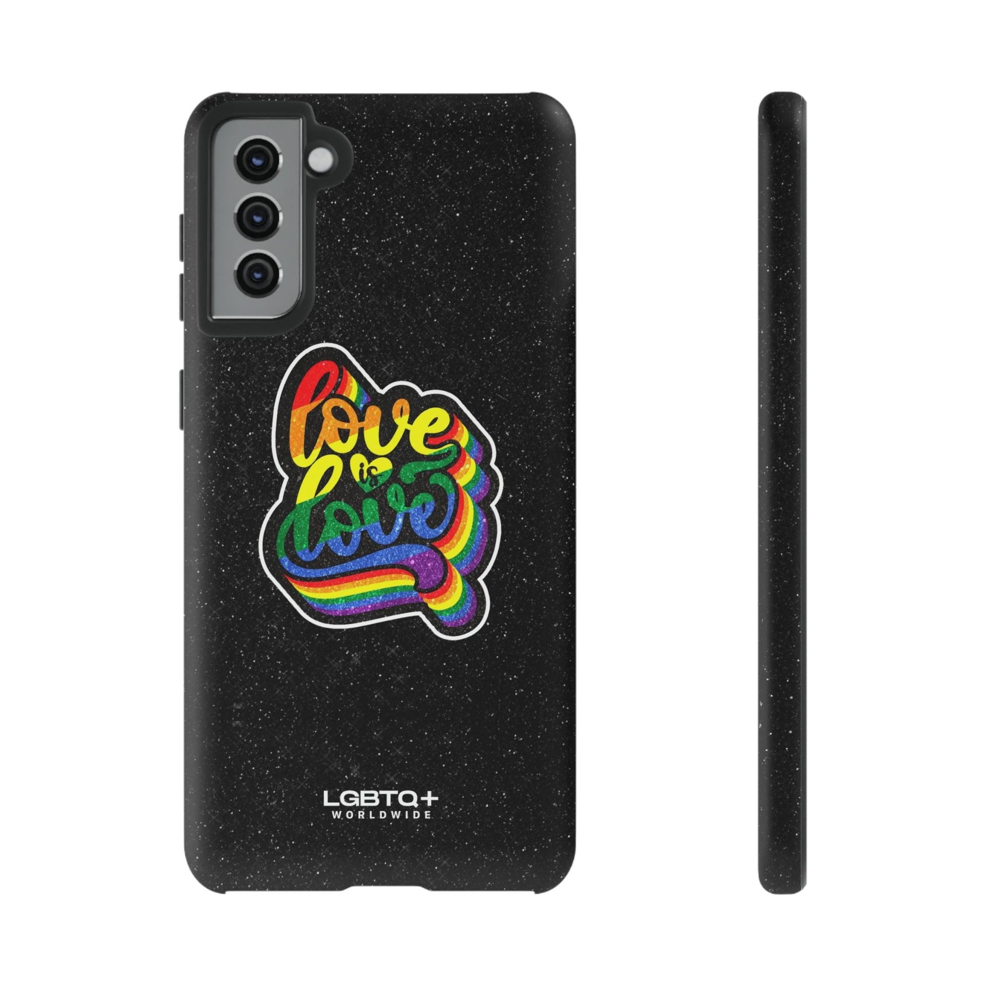 LGBTQWorldwide - ,,LOVE IS LOVE" Doppelgehäuse Handyhülle Accessories, Glossy, iPhone Cases, Matte, Phone accessory, Phone Cases, Samsung Cases, Thermo, Valentine's Day Picks lgbtq Bekleidung Accessoires unisex Zubehör