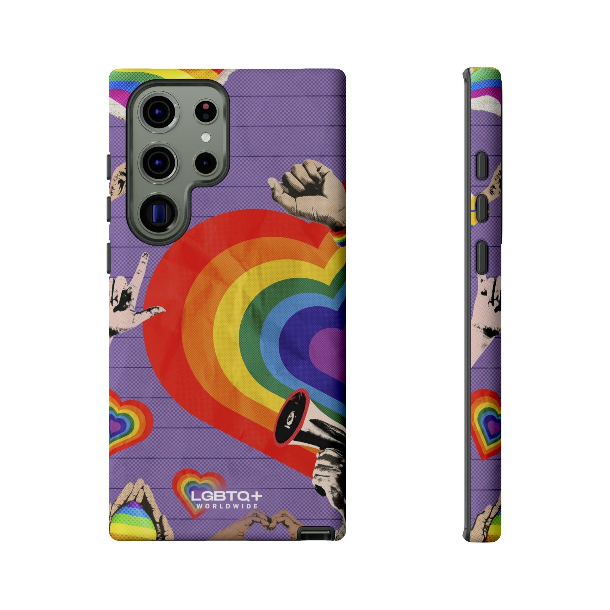 LGBTQWorldwide - ,,REGENBOGEN HERZ" Doppelgehäuse Handyhülle Accessories, Glossy, iPhone Cases, Matte, Phone accessory, Phone Cases, Samsung Cases, Thermo, Valentine's Day Picks lgbtq Bekleidung Accessoires unisex Zubehör