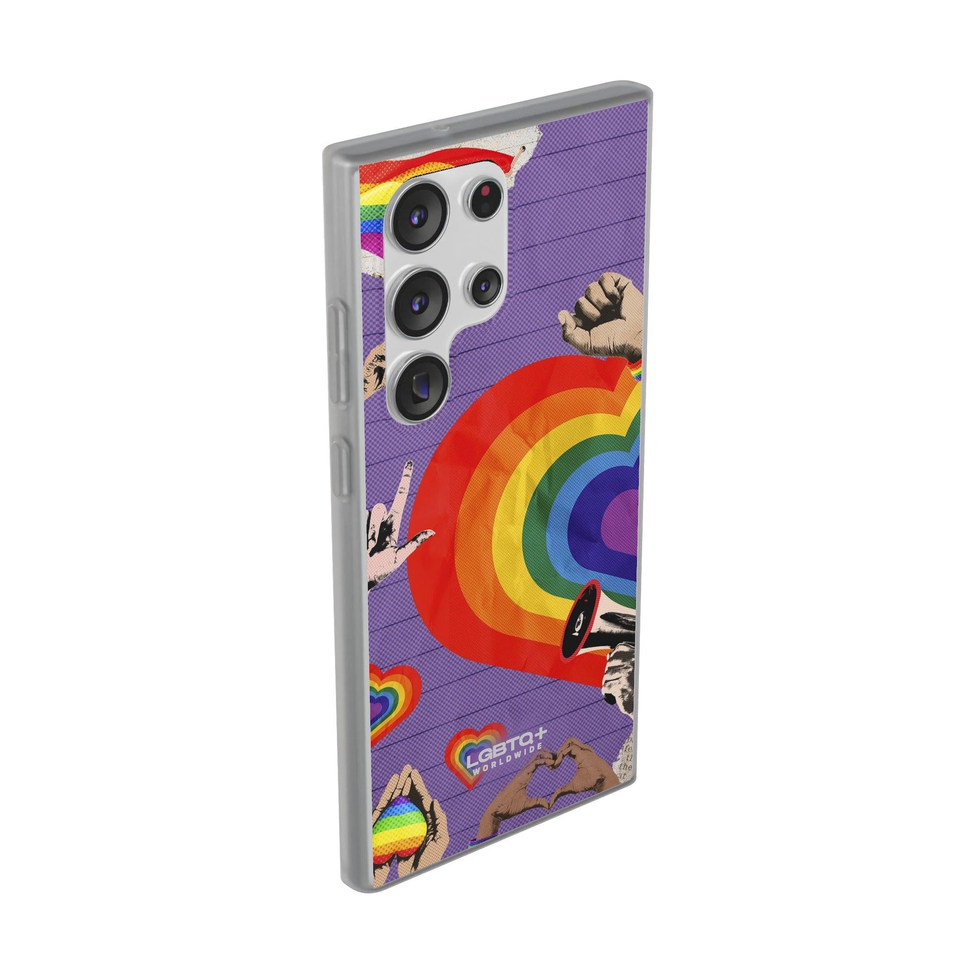 LGBTQWorldwide - ,,REGENBOGEN HERZ" Flexible Handyhülle Accessories, Case, iPhone, iPhone Cases, Phone accessory, Phone Cases, Samsung Cases, silikon, Valentine's Day promotion lgbtq Bekleidung Accessoires unisex Zubehör