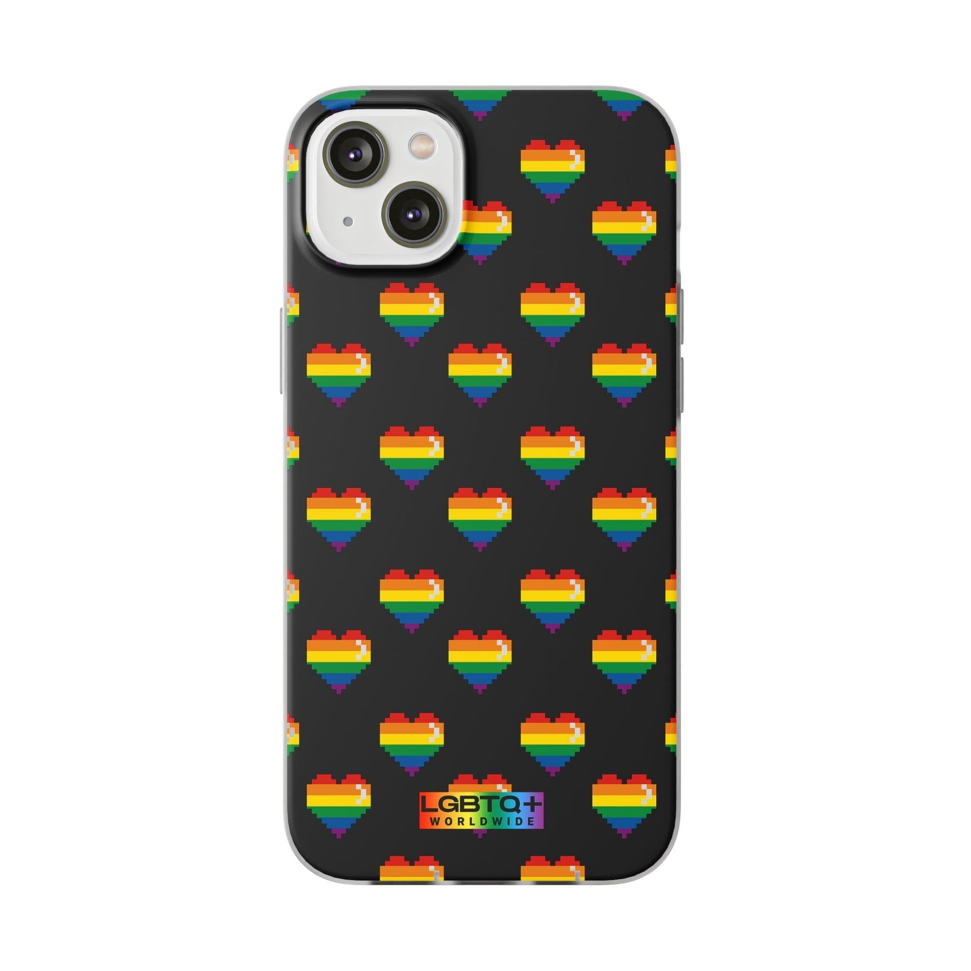 LGBTQWorldwide - ,,RETRO HERZ" Flexible Handyhülle Accessories, Case, iPhone, iPhone Cases, Phone accessory, Phone Cases, Samsung Cases, silikon, Valentine's Day promotion lgbtq Bekleidung Accessoires unisex Zubehör