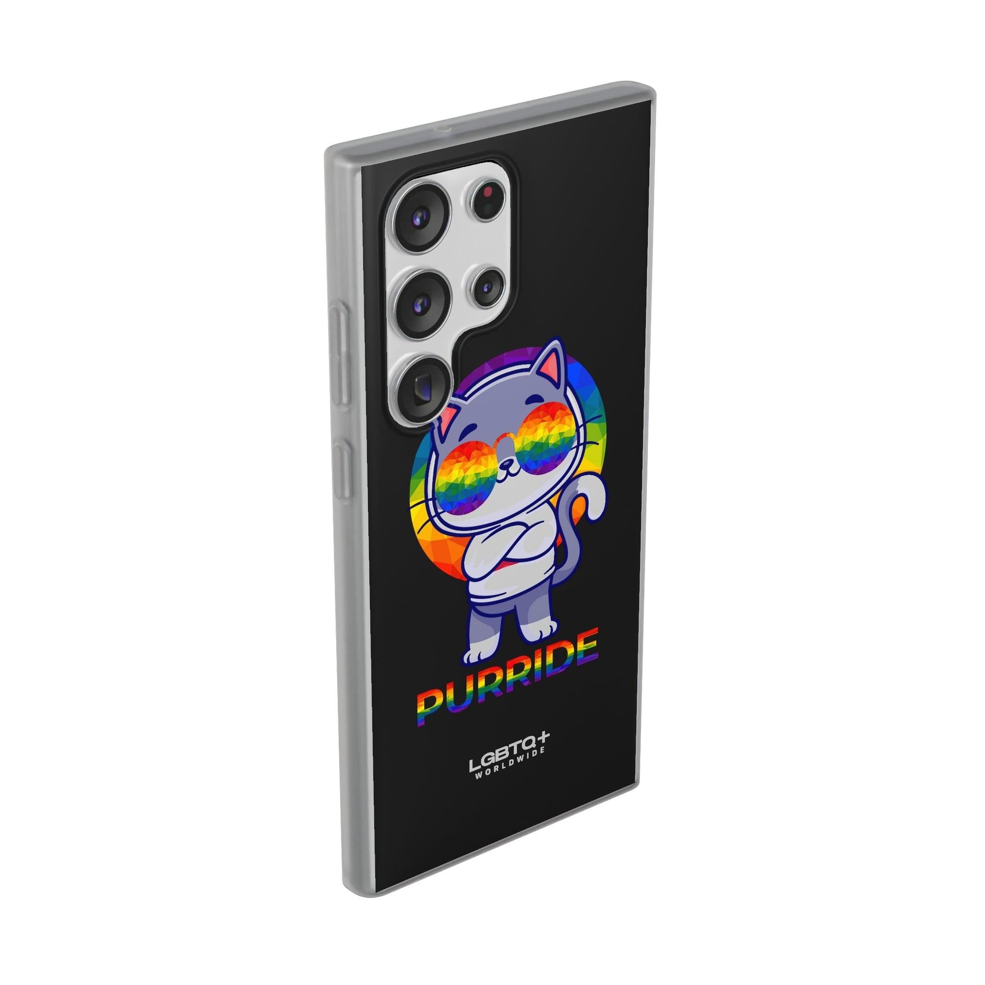 LGBTQWorldwide - ,,PURRIDE" Flexible Handyhülle Accessories, Case, iPhone, iPhone Cases, Phone accessory, Phone Cases, Samsung Cases, silikon, Valentine's Day promotion lgbtq Bekleidung Accessoires unisex Zubehör