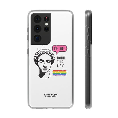 LGBTQWorldwide - ,,BORN THIS WAY" Flexible Handyhülle Accessories, Case, iPhone, iPhone Cases, Phone accessory, Phone Cases, Samsung Cases, silikon, Valentine's Day promotion lgbtq Bekleidung Accessoires unisex Zubehör