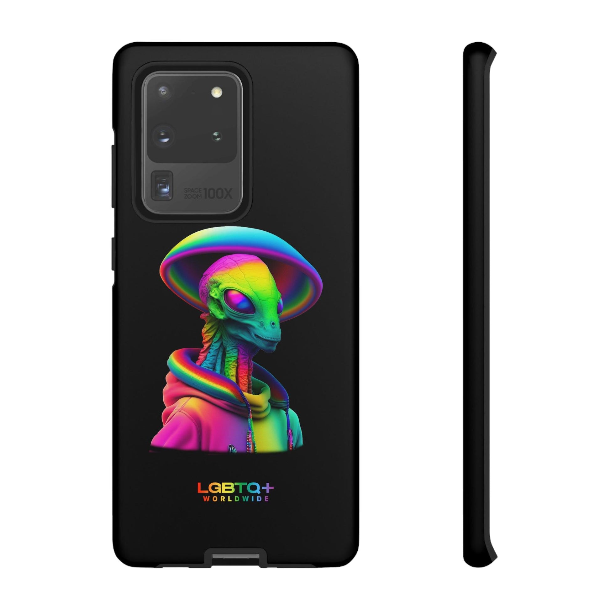 LGBTQWorldwide - ,,GLÜCKLICHES ALIEN" Doppelgehäuse Handyhülle Accessories, Glossy, iPhone Cases, Matte, Phone accessory, Phone Cases, Samsung Cases, tough, Valentine's Day Picks lgbtq Bekleidung Accessoires unisex Zubehör