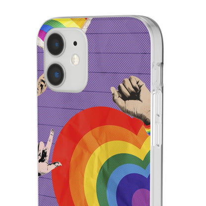 LGBTQWorldwide - ,,REGENBOGEN HERZ" Flexible Handyhülle Accessories, Case, iPhone, iPhone Cases, Phone accessory, Phone Cases, Samsung Cases, silikon, Valentine's Day promotion lgbtq Bekleidung Accessoires unisex Zubehör