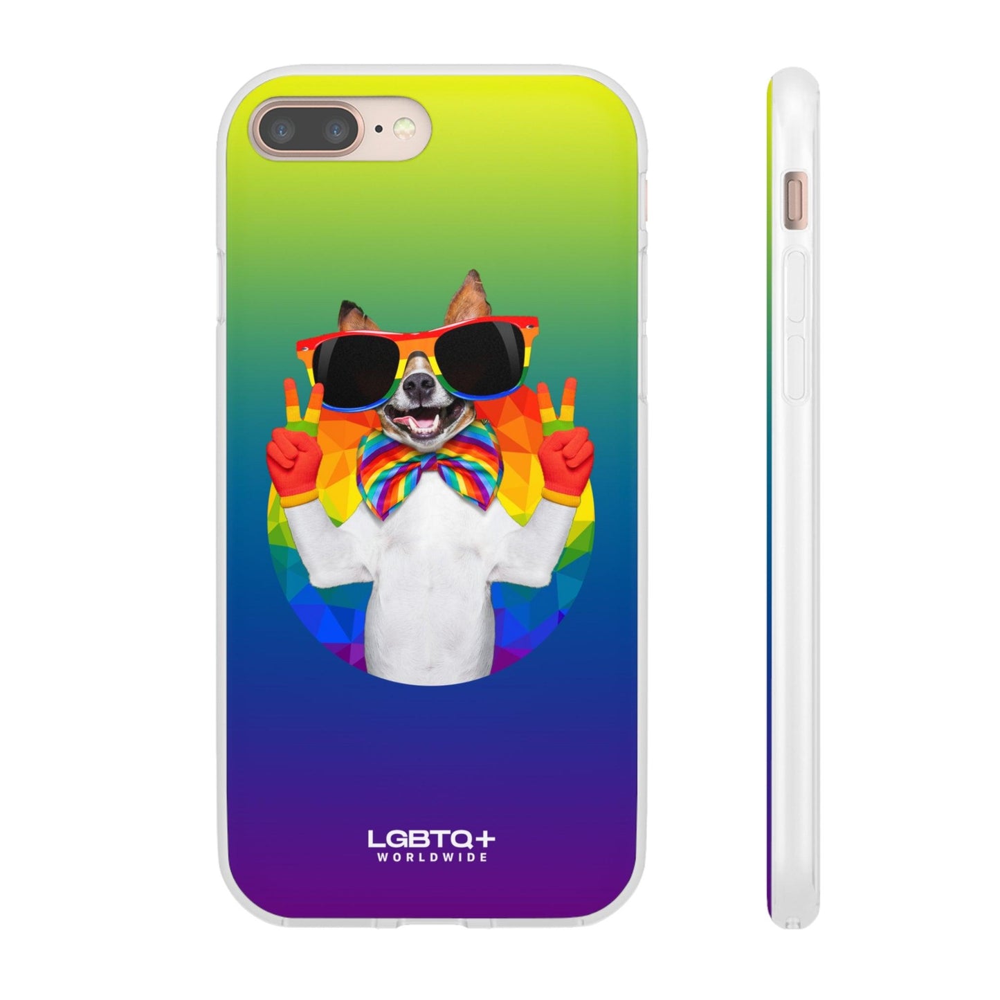 LGBTQWorldwide - ,,GLÜCKLICHER HUND" Flexible Handyhülle Accessories, Case, iPhone, iPhone Cases, Phone accessory, Phone Cases, Samsung Cases, silikon, Valentine's Day promotion lgbtq Bekleidung Accessoires unisex Zubehör