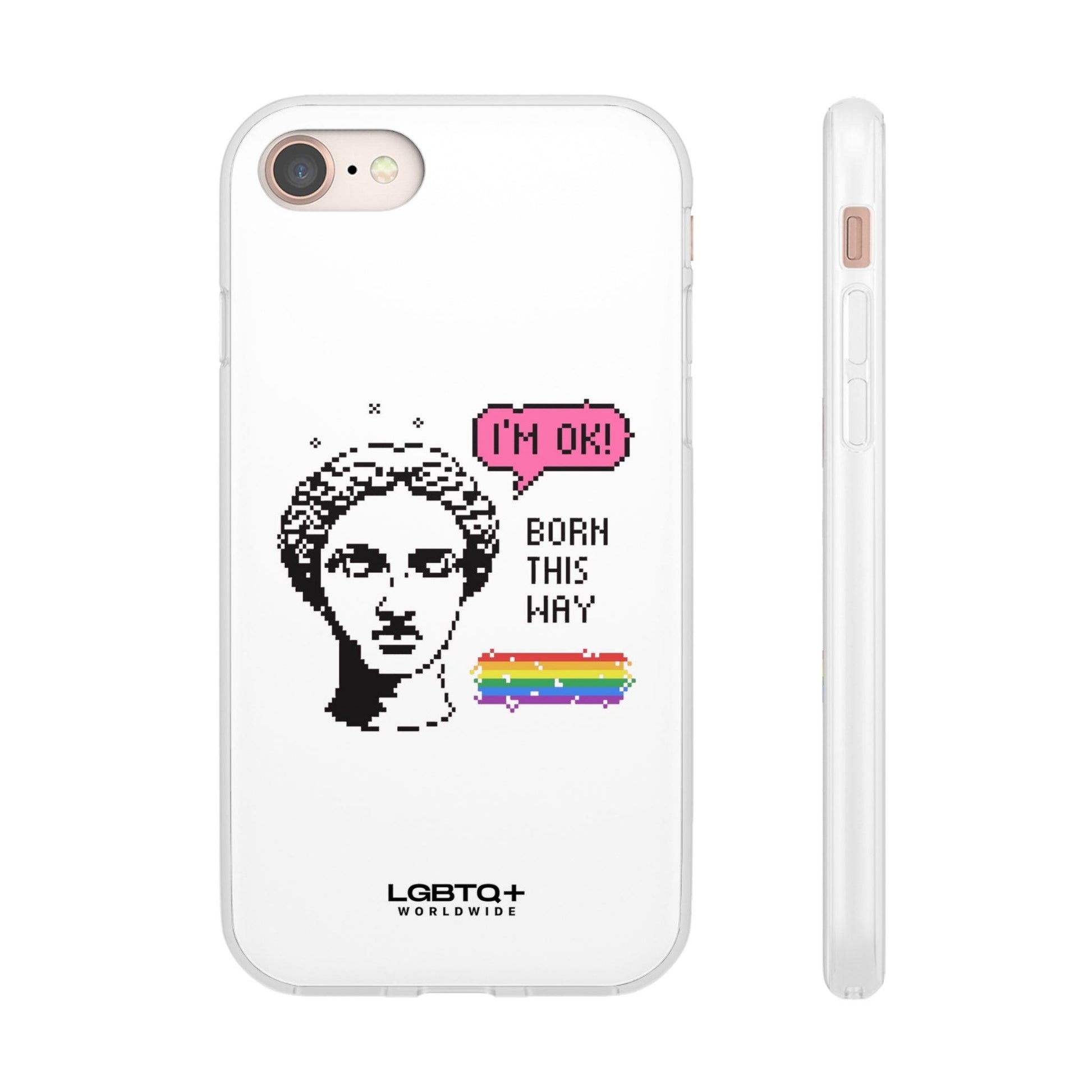 LGBTQWorldwide - ,,BORN THIS WAY" Flexible Handyhülle Accessories, Case, iPhone, iPhone Cases, Phone accessory, Phone Cases, Samsung Cases, silikon, Valentine's Day promotion lgbtq Bekleidung Accessoires unisex Zubehör