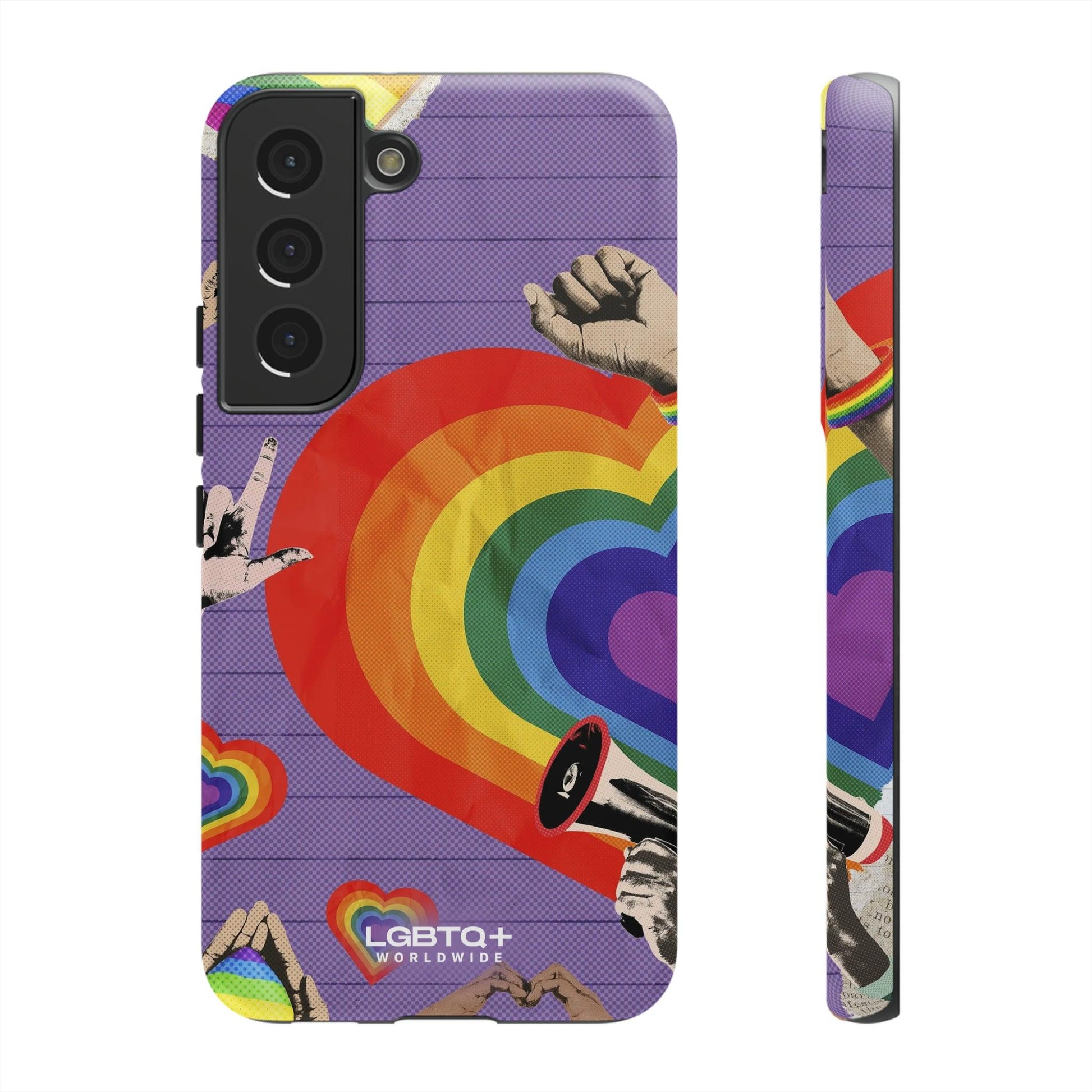 LGBTQWorldwide - ,,REGENBOGEN HERZ" Doppelgehäuse Handyhülle Accessories, Glossy, iPhone Cases, Matte, Phone accessory, Phone Cases, Samsung Cases, Thermo, Valentine's Day Picks lgbtq Bekleidung Accessoires unisex Zubehör