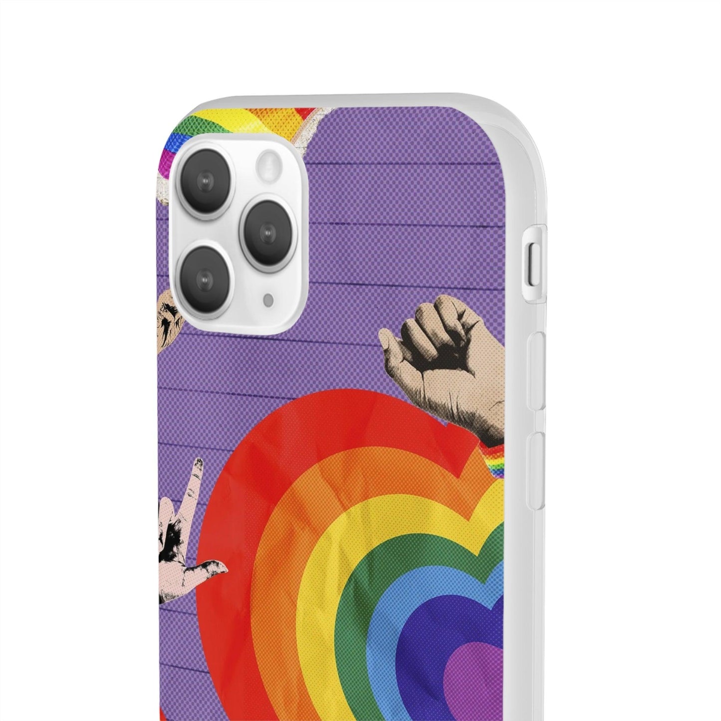 LGBTQWorldwide - ,,REGENBOGEN HERZ" Flexible Handyhülle Accessories, Case, iPhone, iPhone Cases, Phone accessory, Phone Cases, Samsung Cases, silikon, Valentine's Day promotion lgbtq Bekleidung Accessoires unisex Zubehör