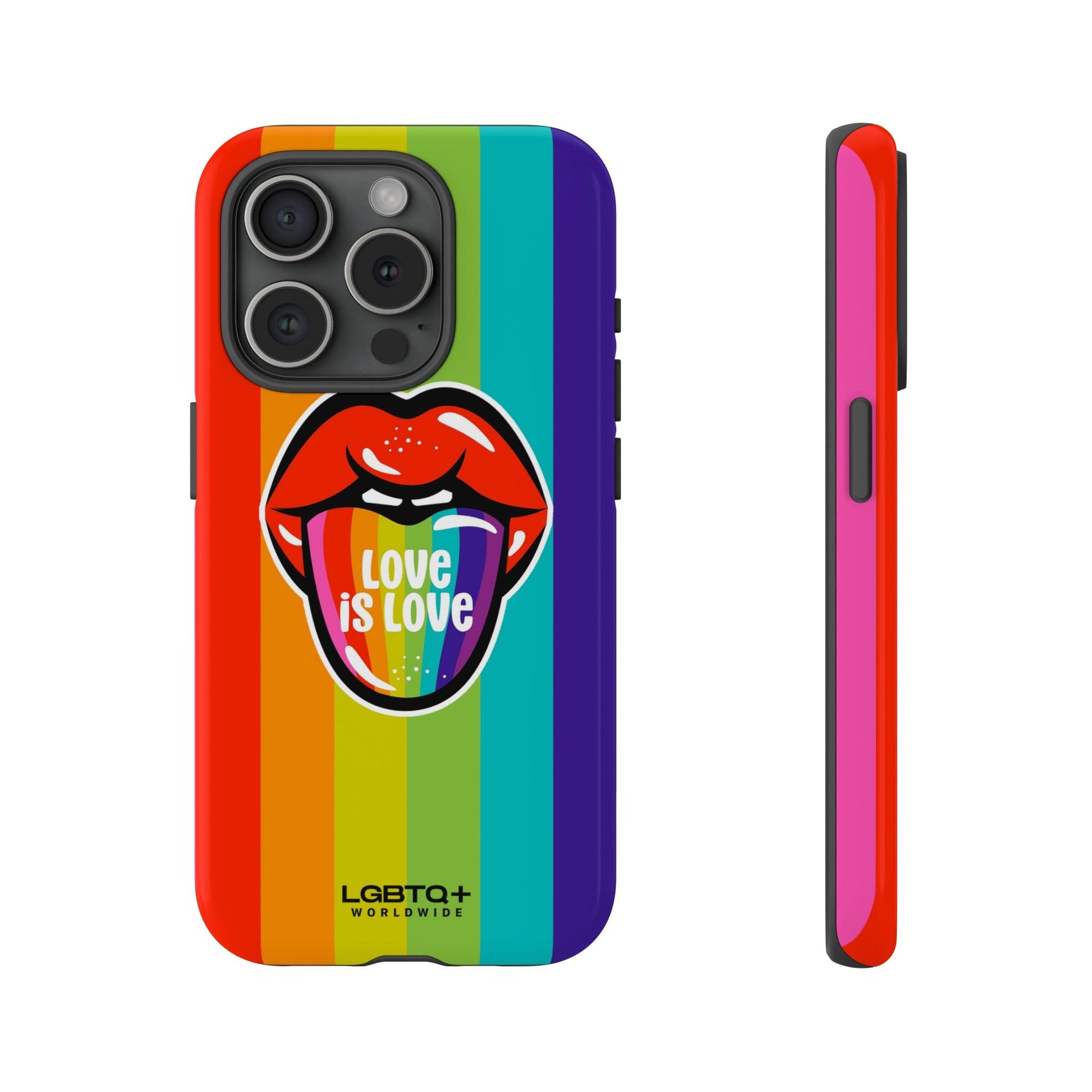 LGBTQWorldwide - ,,LIEBES ZUNGE" Doppelgehäuse Handyhülle Accessories, Glossy, iPhone Cases, Matte, Phone accessory, Phone Cases, Samsung Cases, Thermo, Valentine's Day Picks lgbtq Bekleidung Accessoires unisex Zubehör