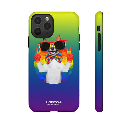 LGBTQWorldwide - ,,GLÜCKLICHER HUND" Doppelgehäuse Handyhülle Accessories, Glossy, iPhone Cases, Matte, Phone accessory, Phone Cases, Samsung Cases, Thermo, Valentine's Day Picks lgbtq Bekleidung Accessoires unisex Zubehör