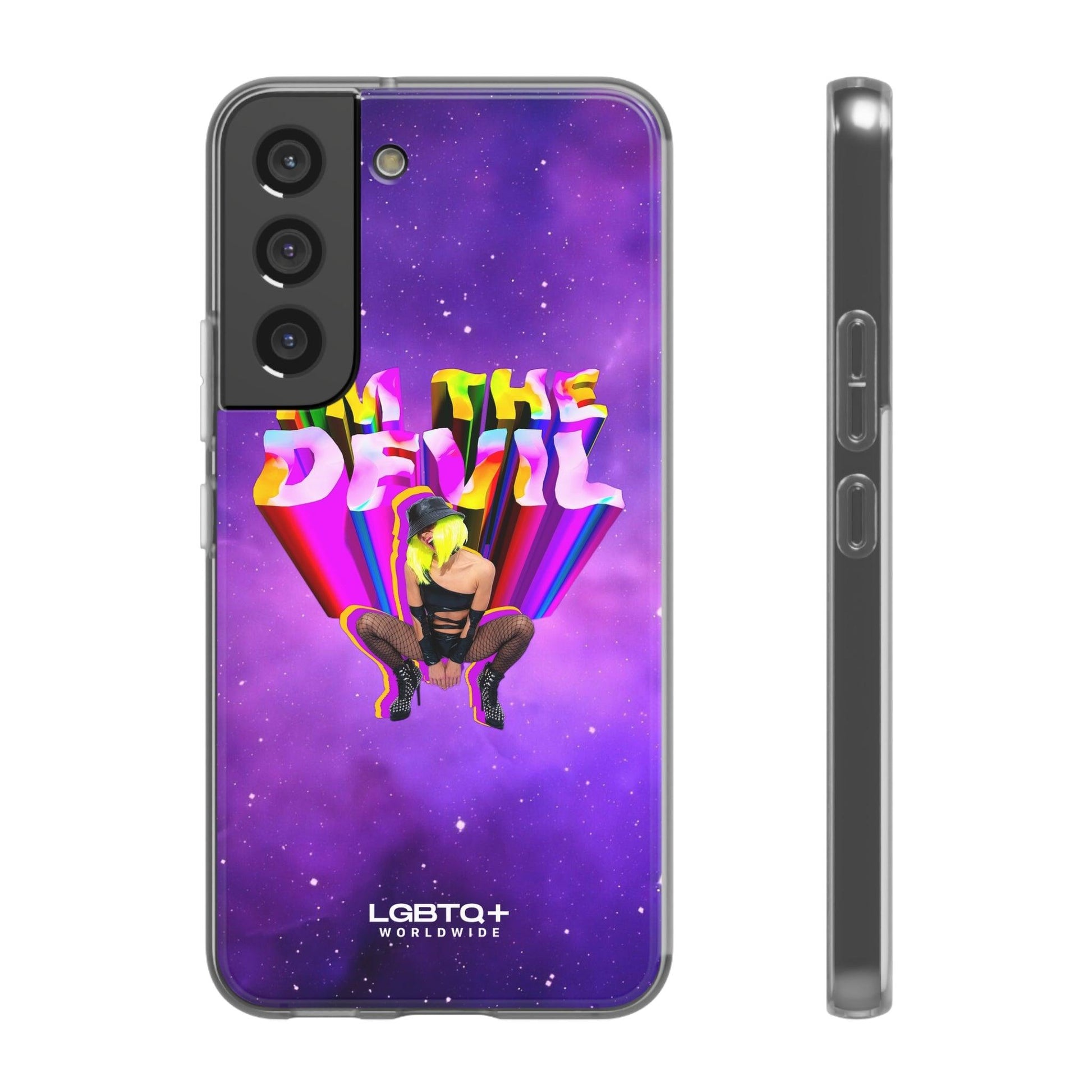 LGBTQWorldwide - ,,I AM THE DEVIL" Flexible Handyhülle Accessories, Case, iPhone, iPhone Cases, Phone accessory, Phone Cases, Samsung Cases, silikon, Valentine's Day promotion lgbtq Bekleidung Accessoires unisex Zubehör