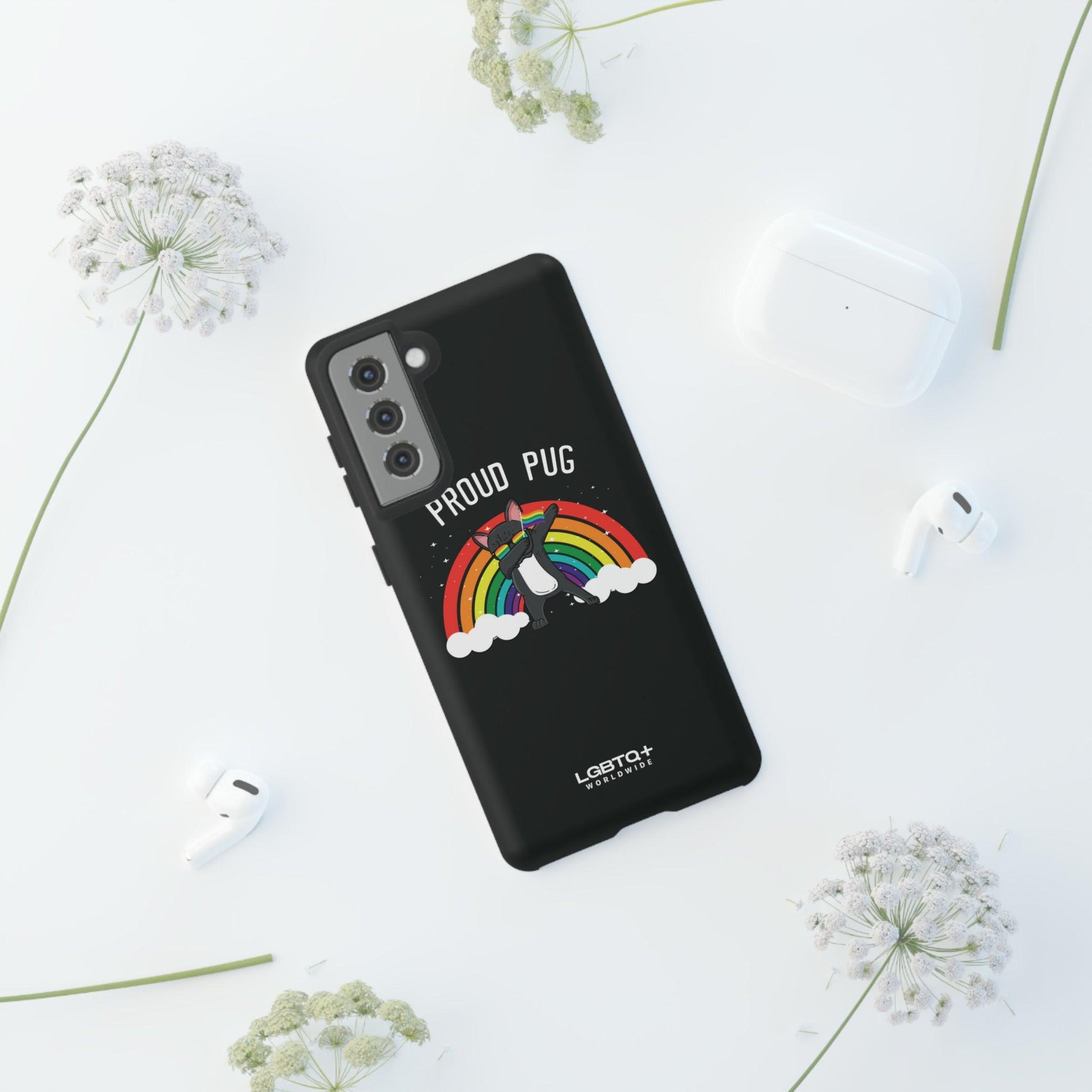 LGBTQWorldwide - ,,PROUD PUG" Doppelgehäuse Handyhülle Accessories, Glossy, iPhone Cases, Matte, Phone accessory, Phone Cases, Samsung Cases, Thermo, Valentine's Day Picks lgbtq Bekleidung Accessoires unisex Zubehör