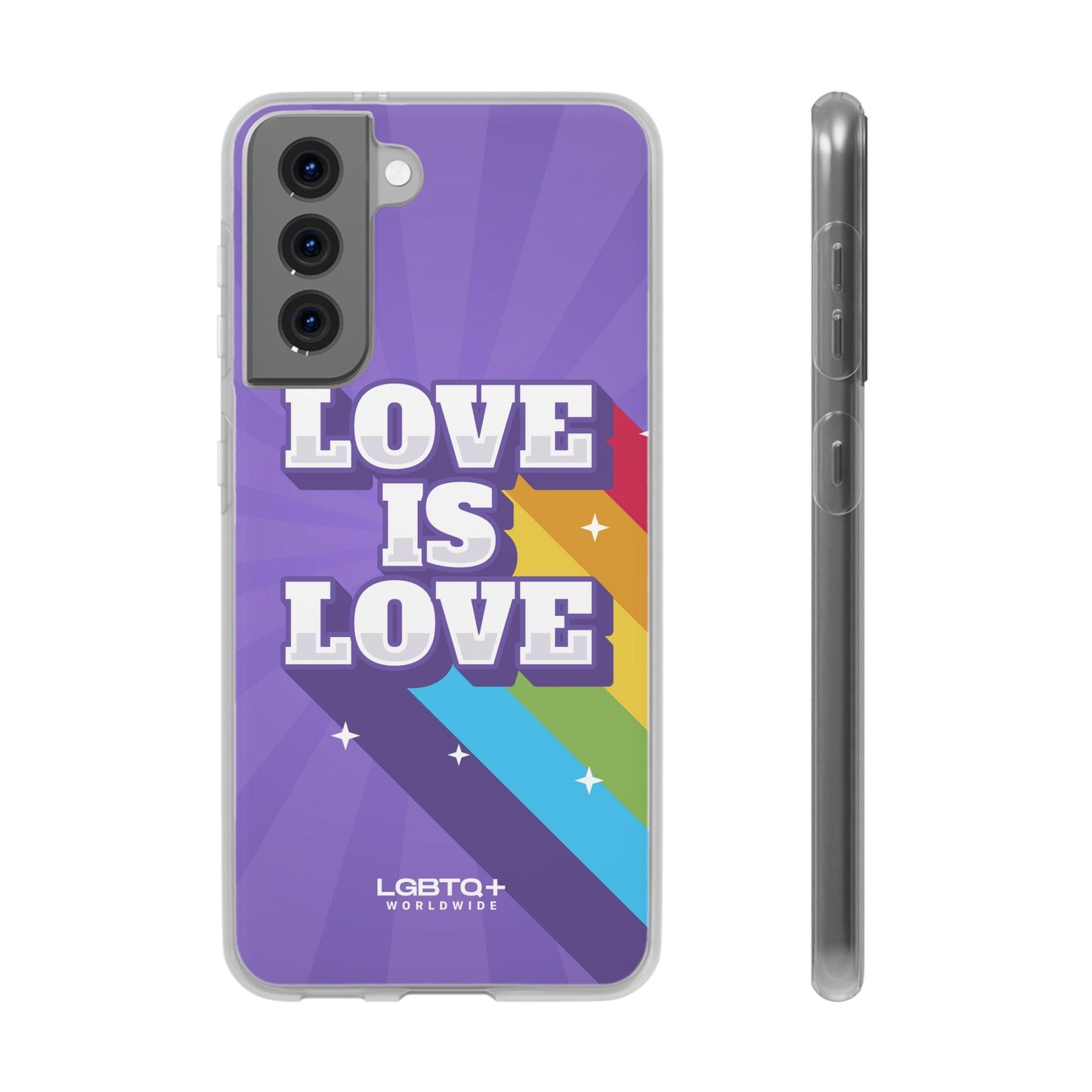 LGBTQWorldwide - ,,LOVE IS LOVE" Flexible Handyhülle Accessories, Case, iPhone, iPhone Cases, Phone accessory, Phone Cases, Samsung Cases, silikon, Valentine's Day promotion lgbtq Bekleidung Accessoires unisex Zubehör