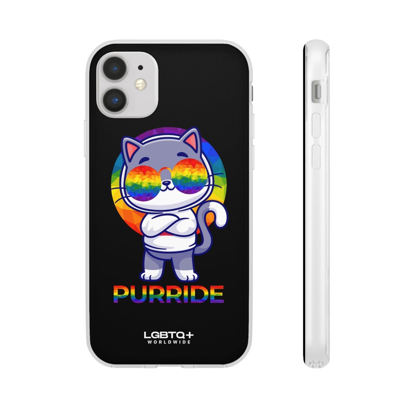 LGBTQWorldwide - ,,PURRIDE" Flexible Handyhülle Accessories, Case, iPhone, iPhone Cases, Phone accessory, Phone Cases, Samsung Cases, silikon, Valentine's Day promotion lgbtq Bekleidung Accessoires unisex Zubehör