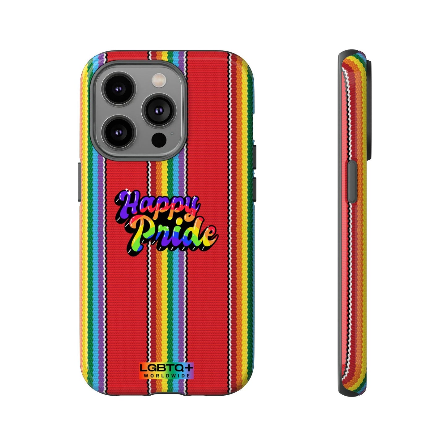 LGBTQWorldwide - ,,HAPPY PRIDE" Doppelgehäuse Handyhülle Accessories, Glossy, iPhone Cases, Matte, Phone accessory, Phone Cases, Samsung Cases, Thermo, Valentine's Day Picks lgbtq Bekleidung Accessoires unisex Zubehör