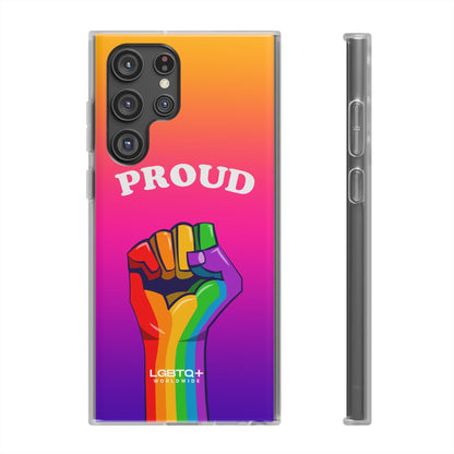 LGBTQWorldwide - ,,GLÜCKLICH" Flexible Handyhülle Accessories, Case, iPhone, iPhone Cases, Phone accessory, Phone Cases, Samsung Cases, silikon, Valentine's Day promotion lgbtq Bekleidung Accessoires unisex Zubehör