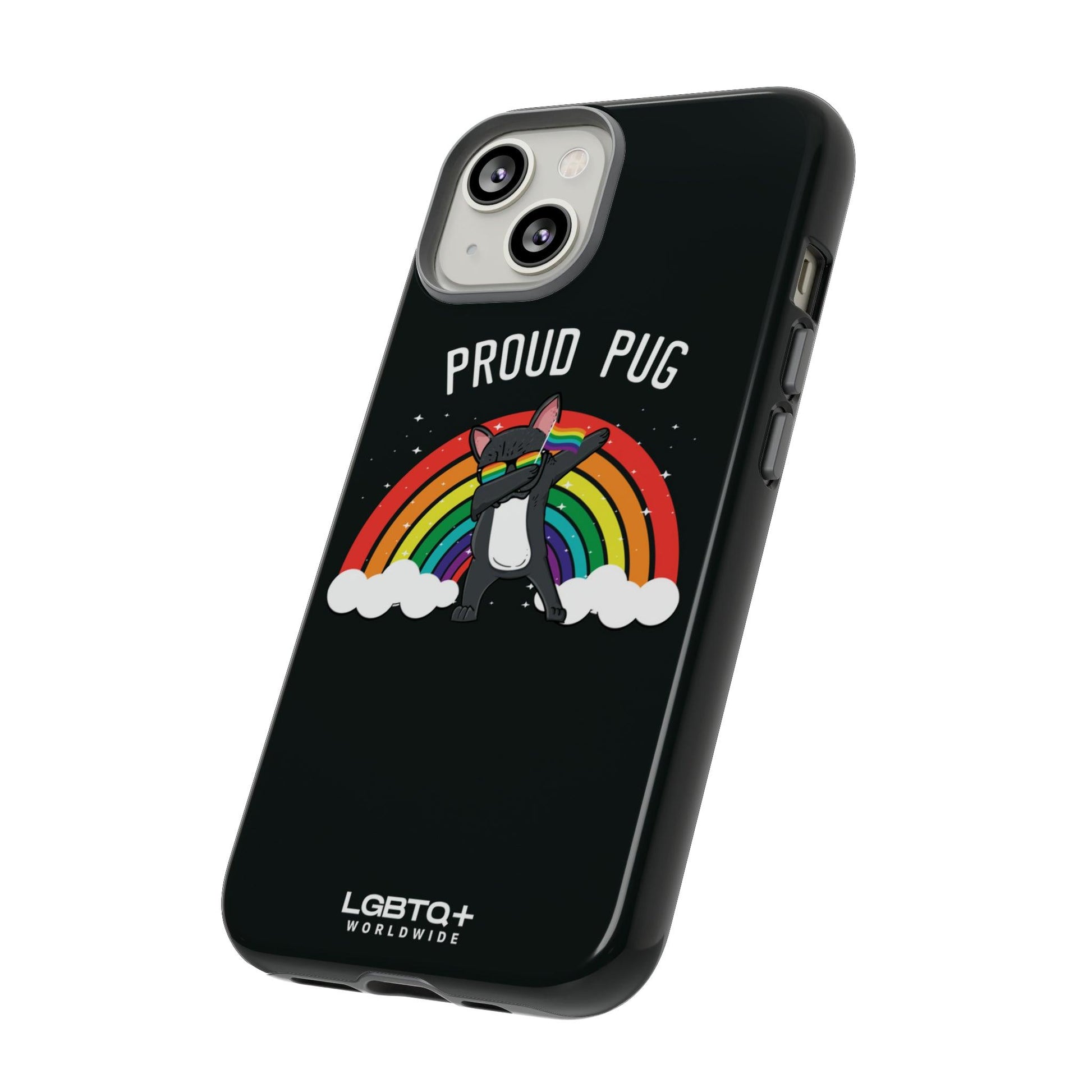 LGBTQWorldwide - ,,PROUD PUG" Doppelgehäuse Handyhülle Accessories, Glossy, iPhone Cases, Matte, Phone accessory, Phone Cases, Samsung Cases, Thermo, Valentine's Day Picks lgbtq Bekleidung Accessoires unisex Zubehör