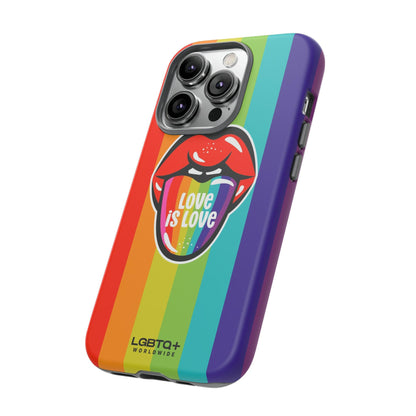 LGBTQWorldwide - ,,LIEBES ZUNGE" Doppelgehäuse Handyhülle Accessories, Glossy, iPhone Cases, Matte, Phone accessory, Phone Cases, Samsung Cases, Thermo, Valentine's Day Picks lgbtq Bekleidung Accessoires unisex Zubehör